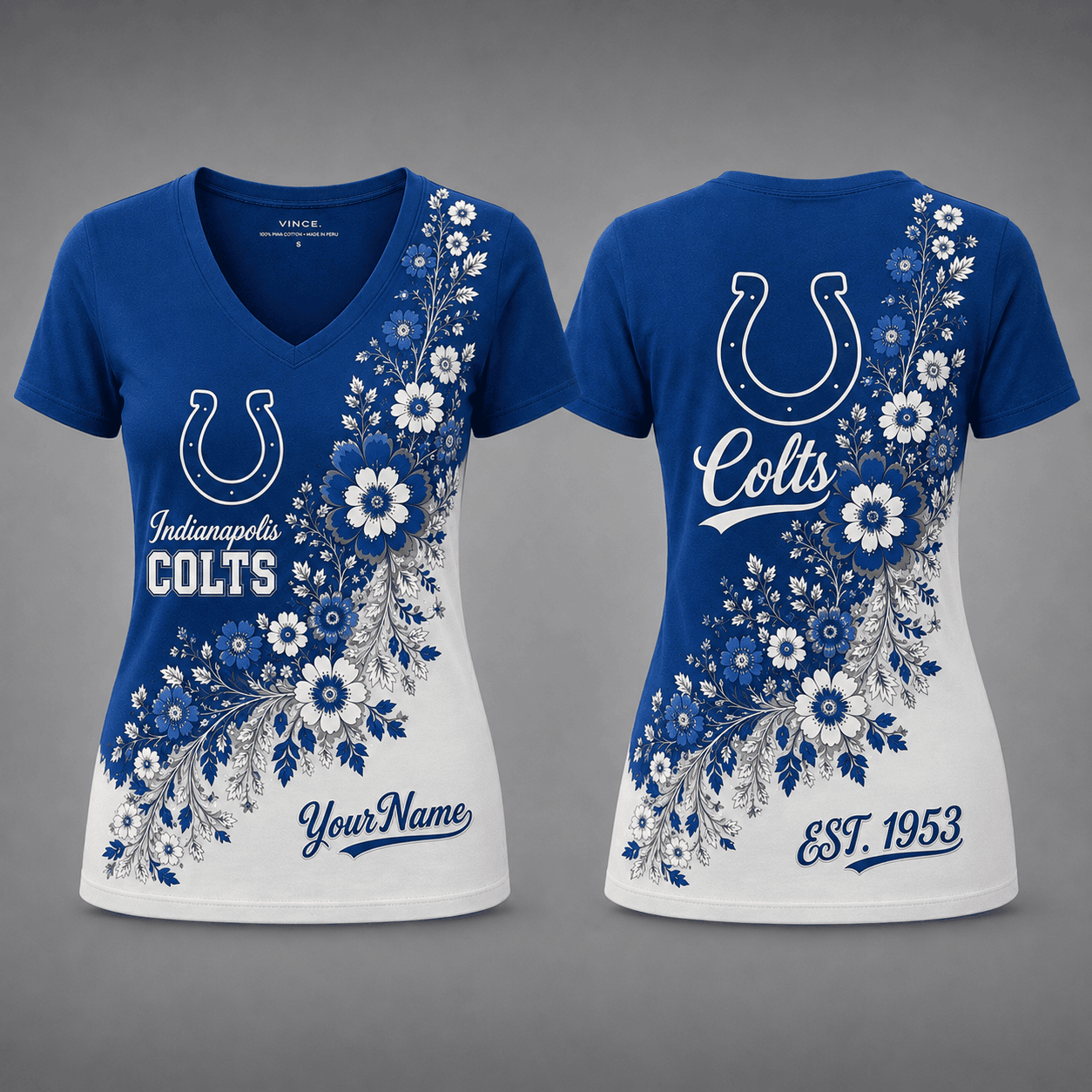 Indianapolis Colts| Premium NFL Personalized Floral Pride Women’s V-Neck Jersey NY
