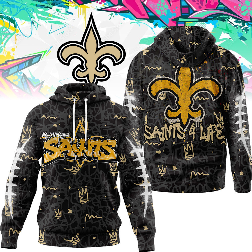 New Orleans Saints | Premium NFL Special Graffiti My Team 4 Life Hoodie MM