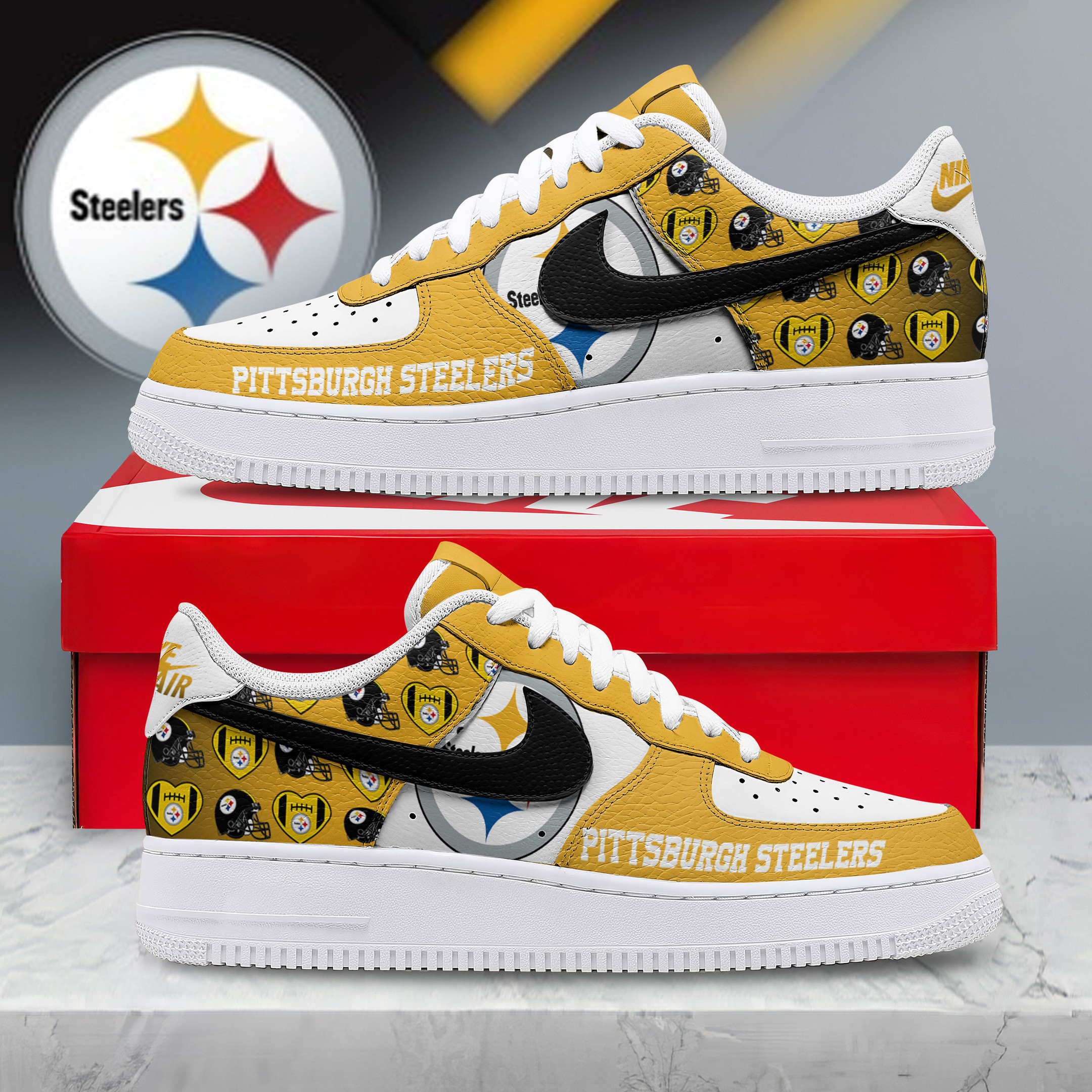 Pittsburgh Steelers | Premium NFL Gridiron Classic AF1 Shoes NTH1