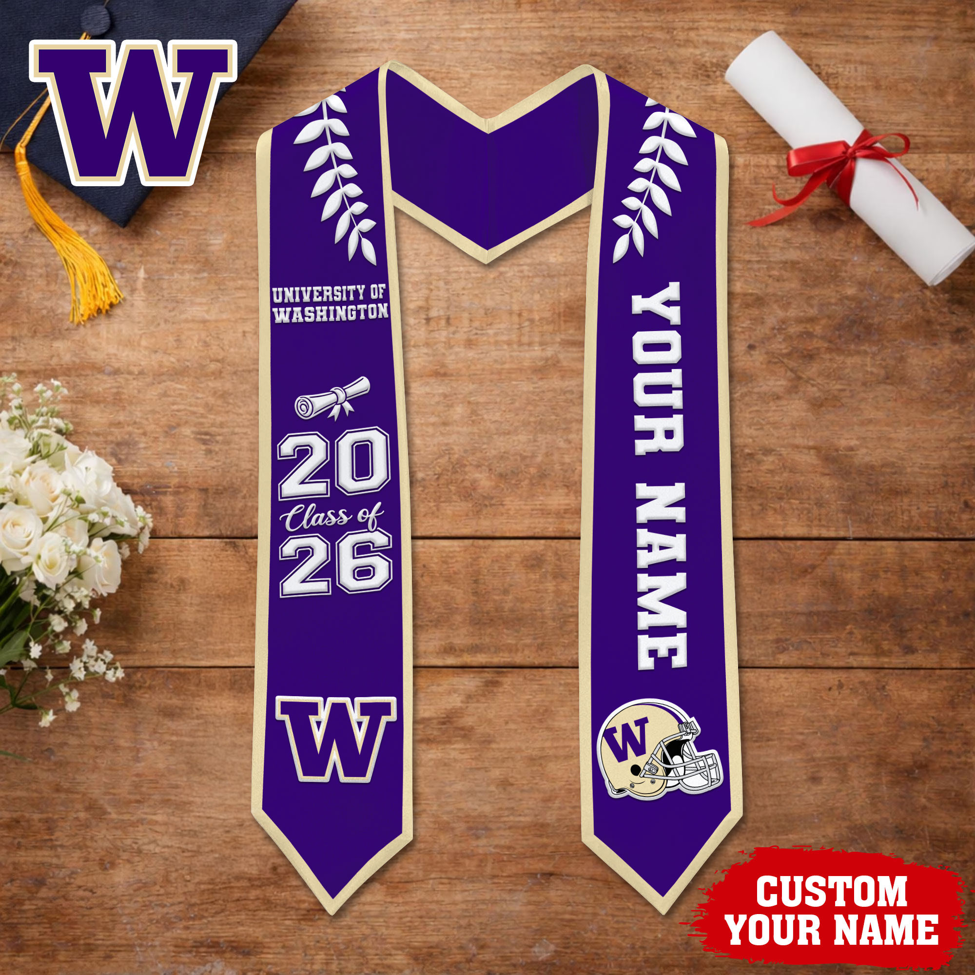 Washington Huskies | Premium NCAA Graduation Stole NY