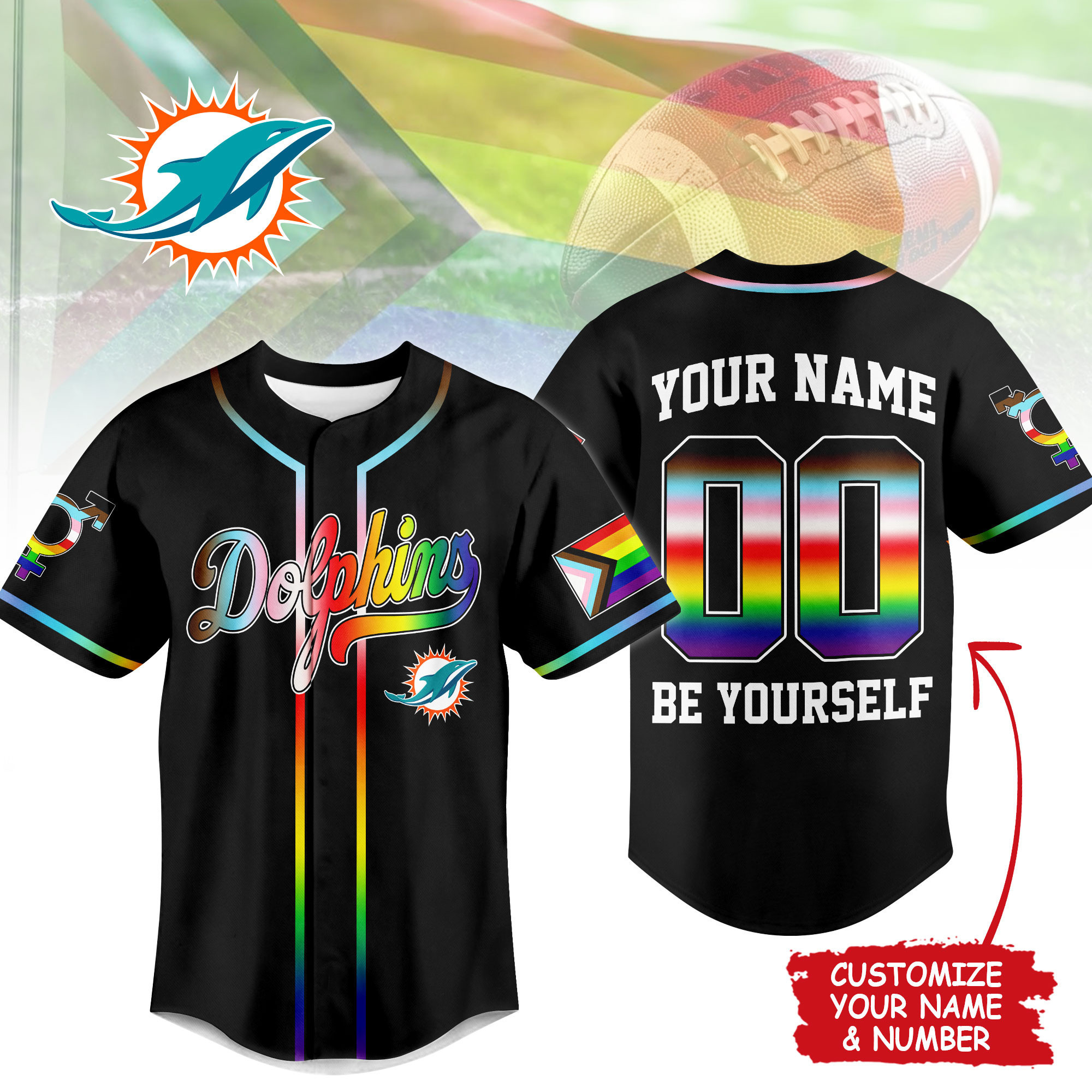 Miami Dolphins | Premium NFL Pride Month Limited Edition Jersey NTH1