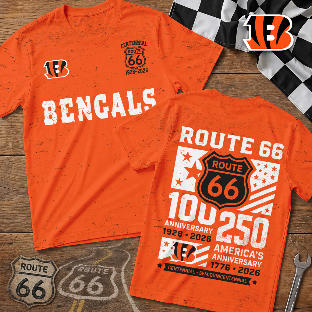 Cincinnati Bengals | Premium NFL Route 66 Centennial T-Shirt TD