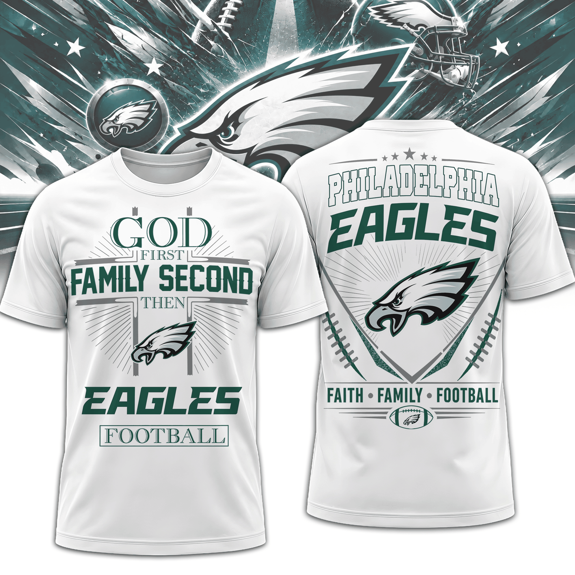 Philadelphia Eagles | Premium NFL Faith, Family, Football 3D Shirt NTH1
