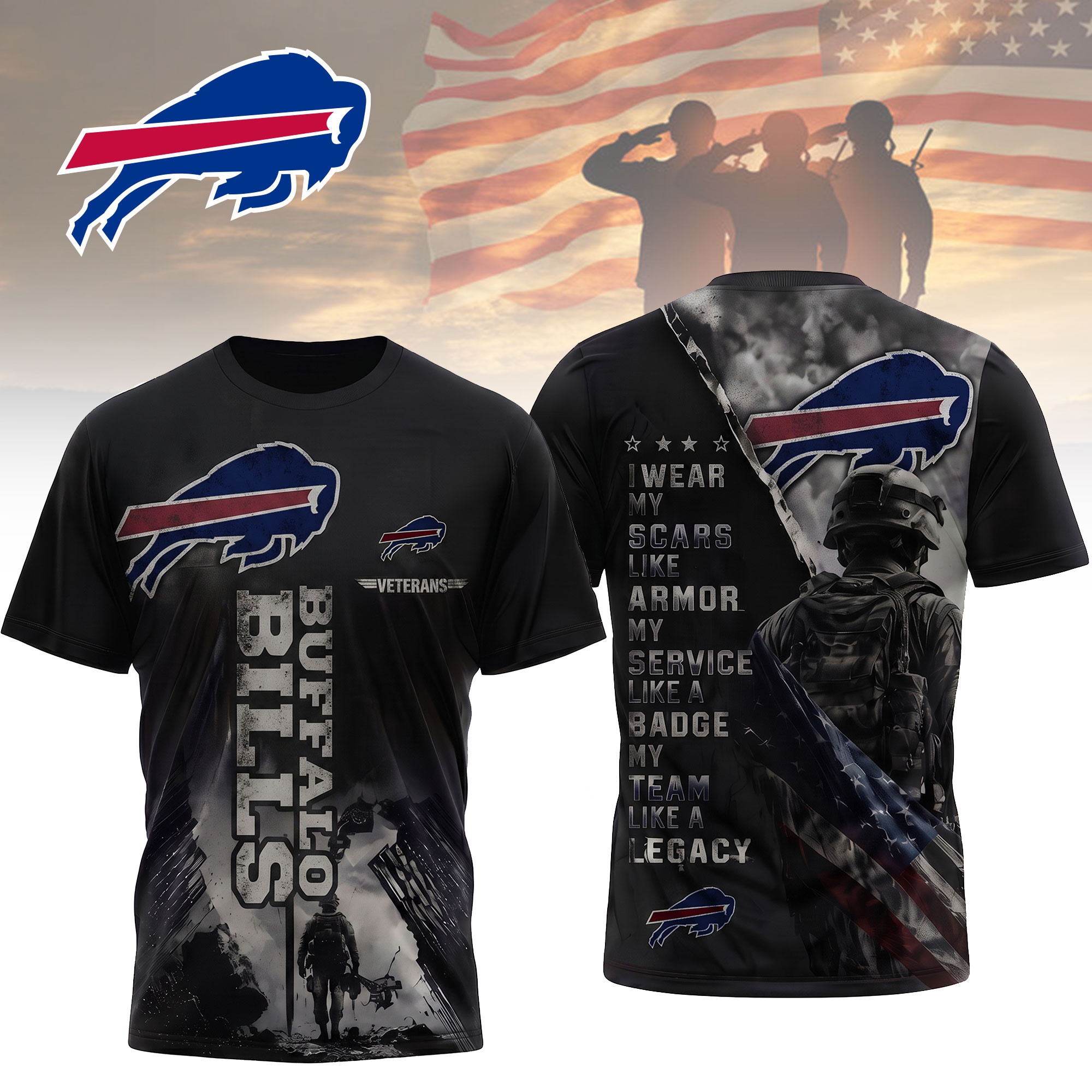 Buffalo Bills | Premium NFL Veterans Legacy Team 3D Shirt NTH1
