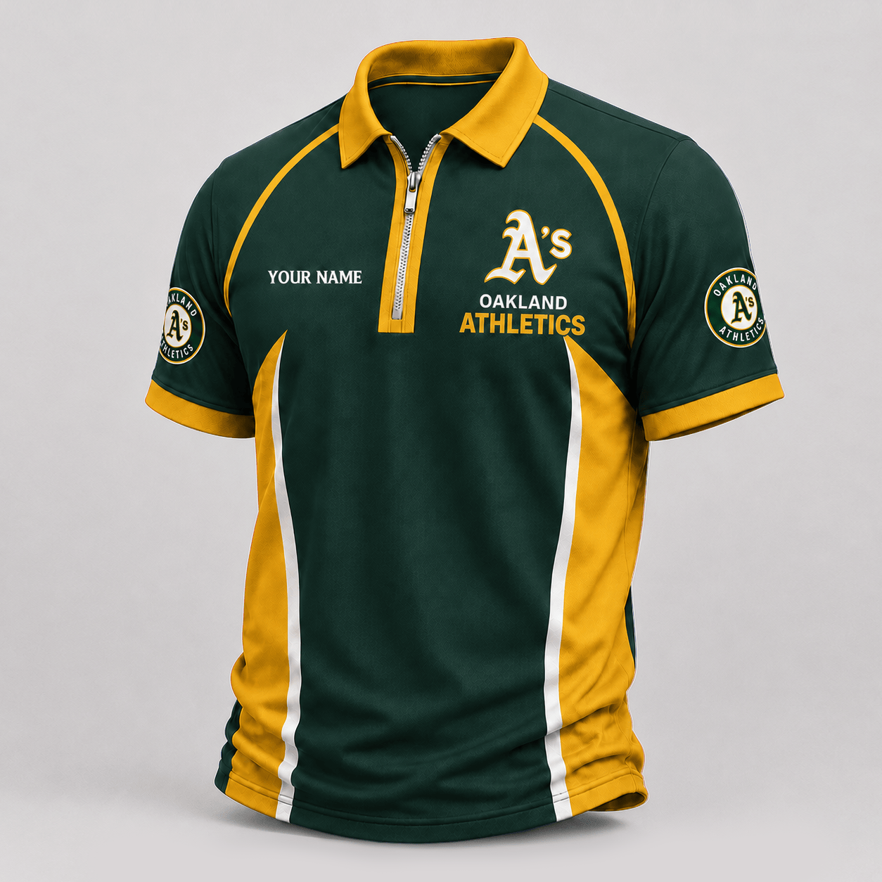 Athletics | Premium MLB Performance Zipper Polo Shirt