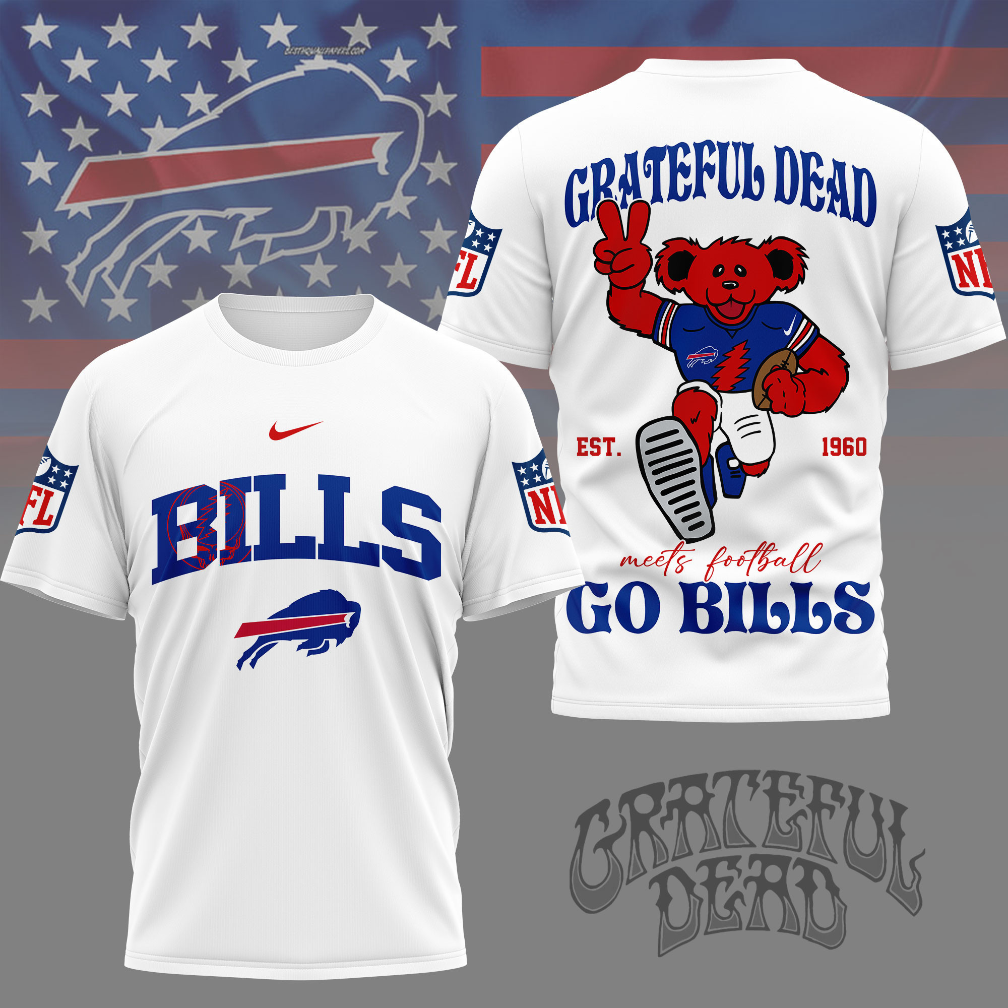 Buffalo Bills | Premium NFL Retro Bear 3D Shirt NY