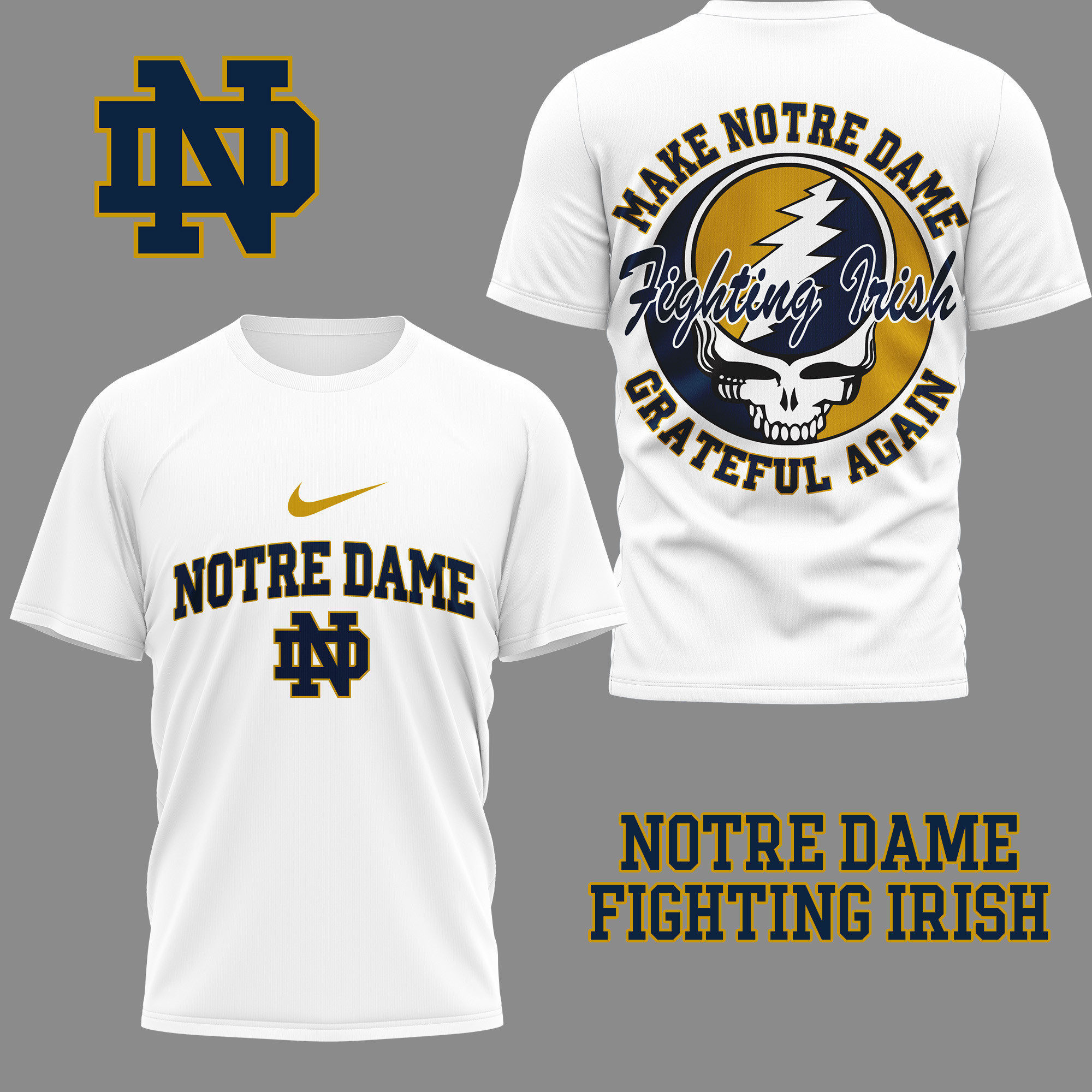 Notre Dame Fighting Irish | Premium NCAA Grateful Game Day 3D Shirt NY