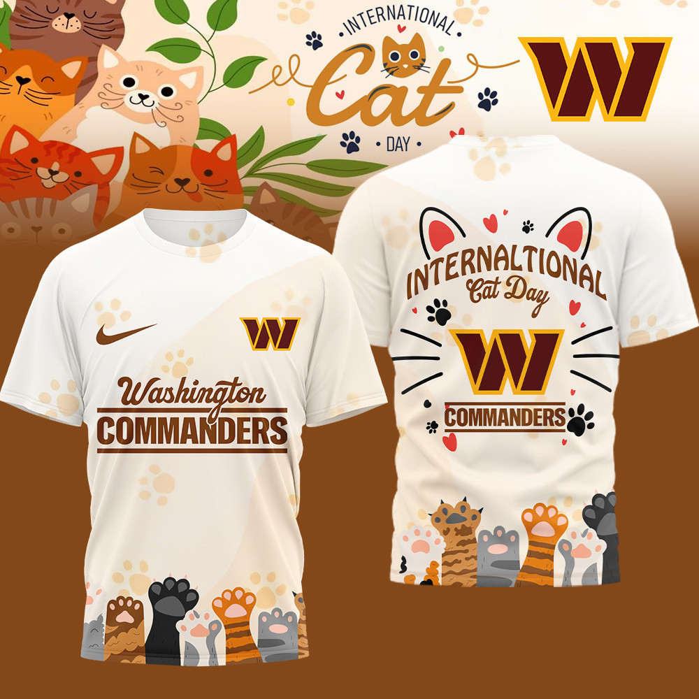 Washington Commanders | Premium NFL International Cat Day 3D Shirt HI