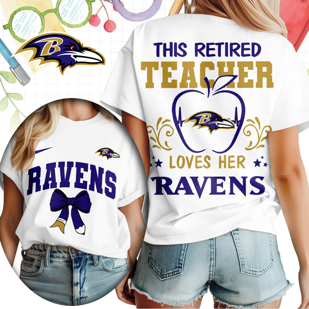 Baltimore Ravens | Premium NFL Retired Teacher Women T-Shirt TD