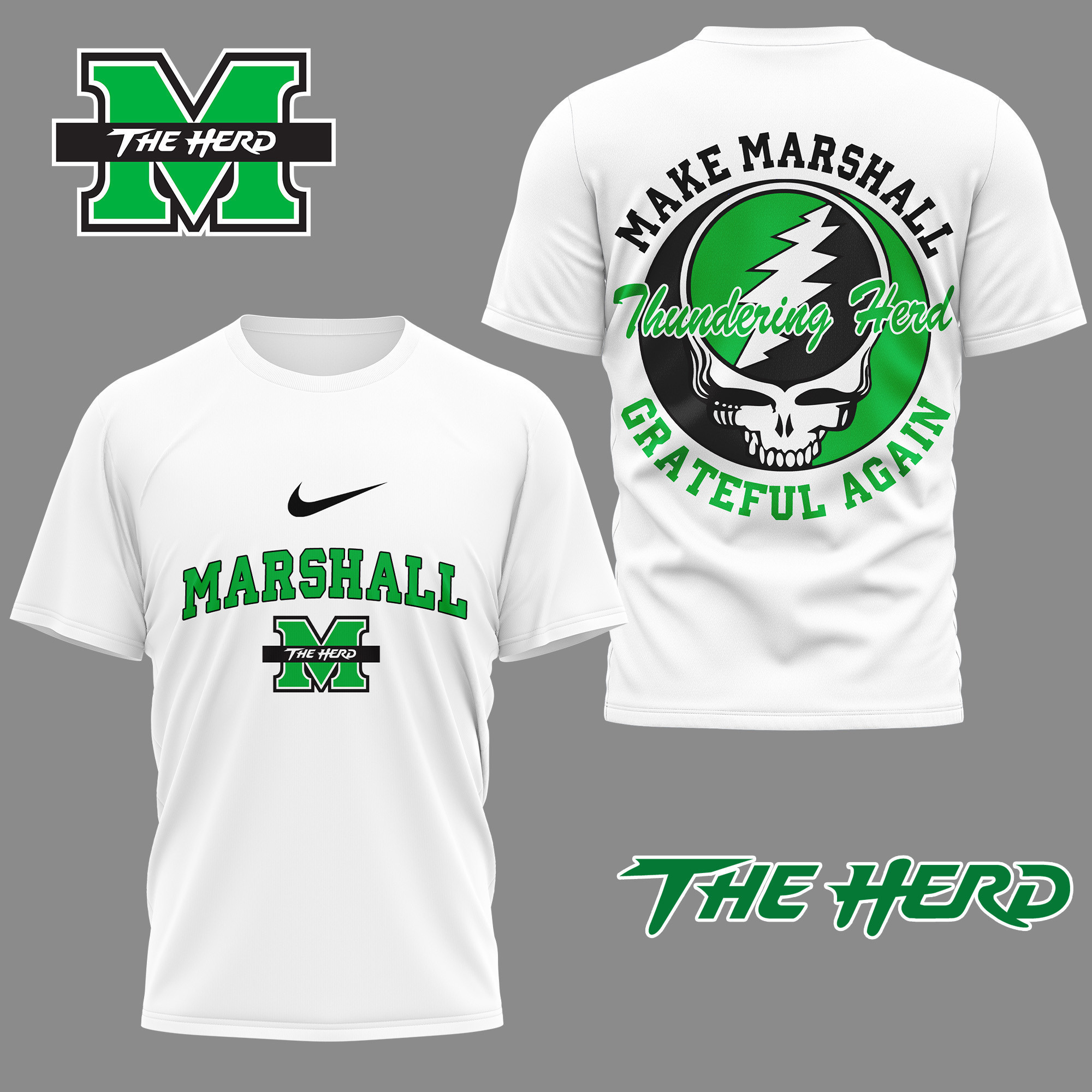Marshall Thundering Herd | Premium NCAA Grateful Game Day 3D Shirt NY