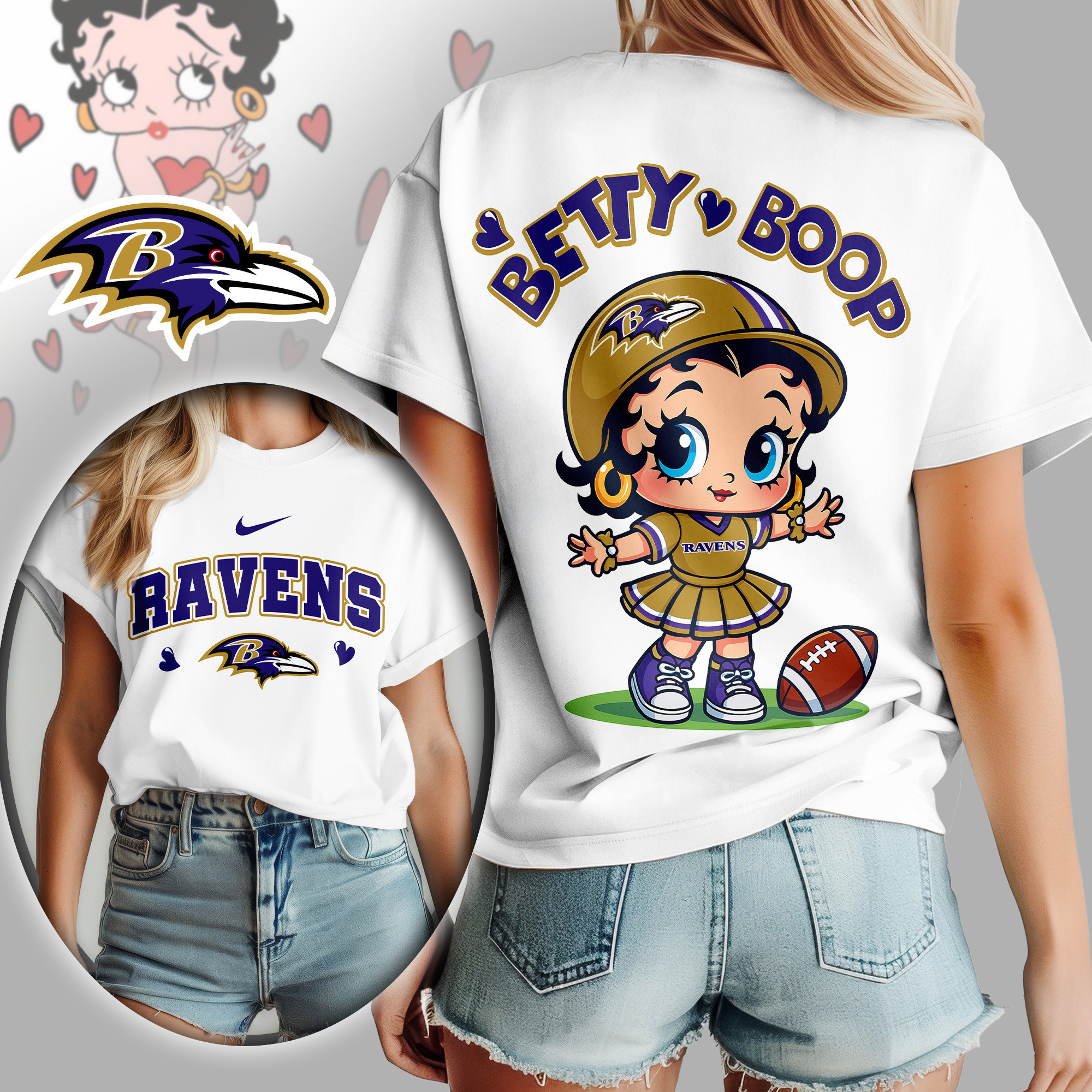 Baltimore Ravens | Premium NFL Betty Boop Women's Shirt TD