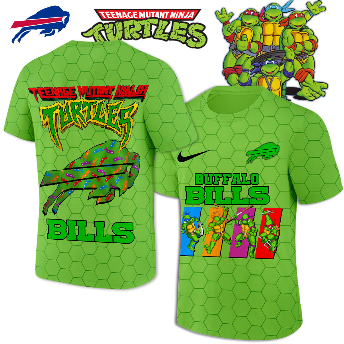 Buffalo Bills | Premium NFL x Teenage Mutant Ninja Turtles 3D Shirt HI