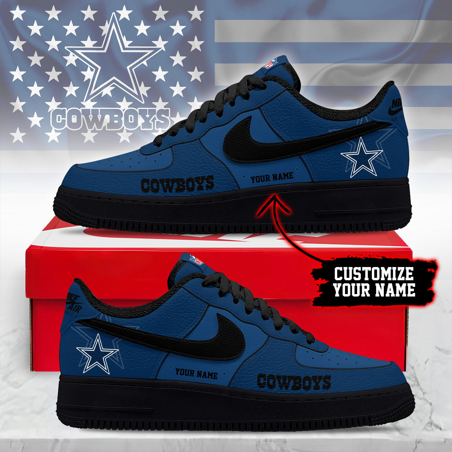 Dallas Cowboys | Premium NFL Custom AF1 Shoes NY