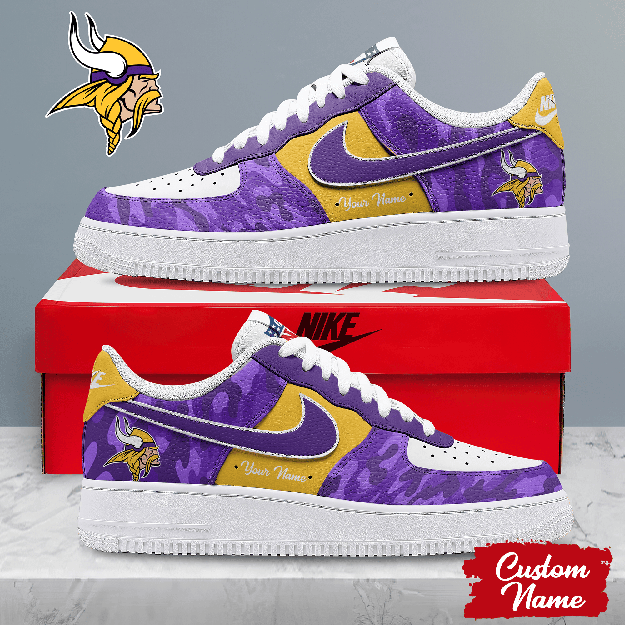 Minnesota Vikings | Premium NFL End Zone Energy AF1 Shoes NTH1