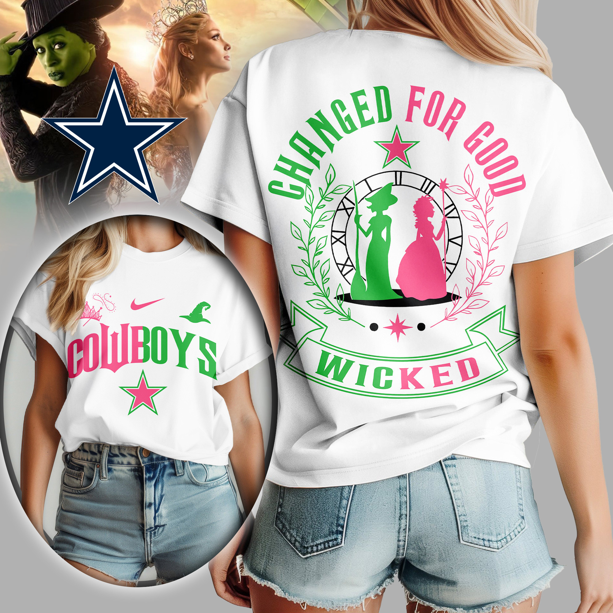 Dallas Cowboys | Premium NFL Wicked Changed For Good Women Shirt TD