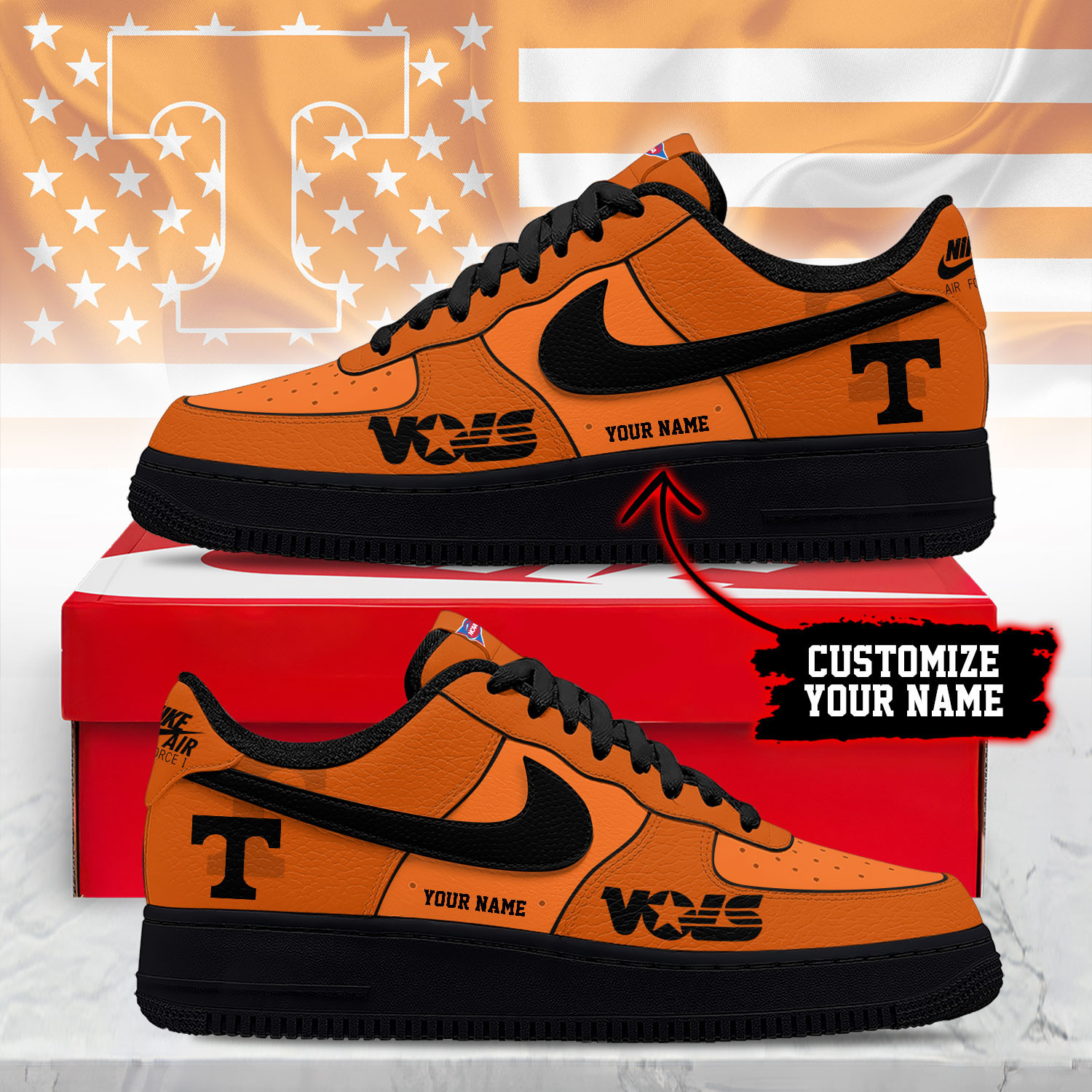 Tennessee Volunteers | Premium NCAA Custom AF1 Shoes NY