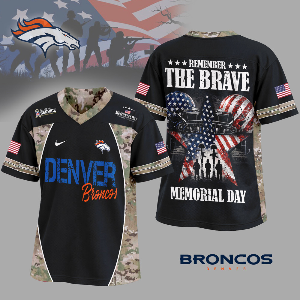 Denver Broncos | Premium NFL Memorial Day V-neck Baseball Jersey HY
