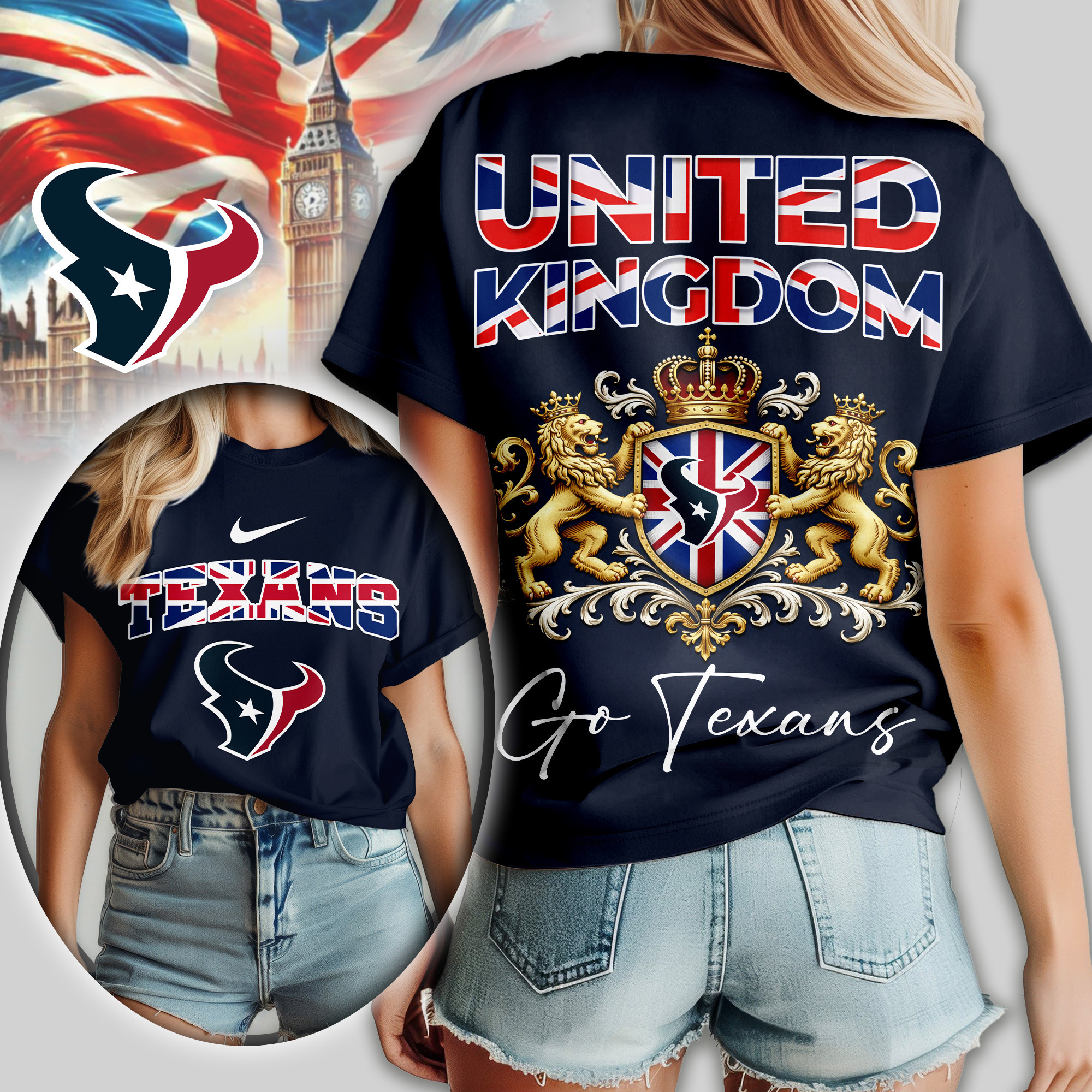 Houston Texans | Premium NFL United Kingdom Women Shirt TD