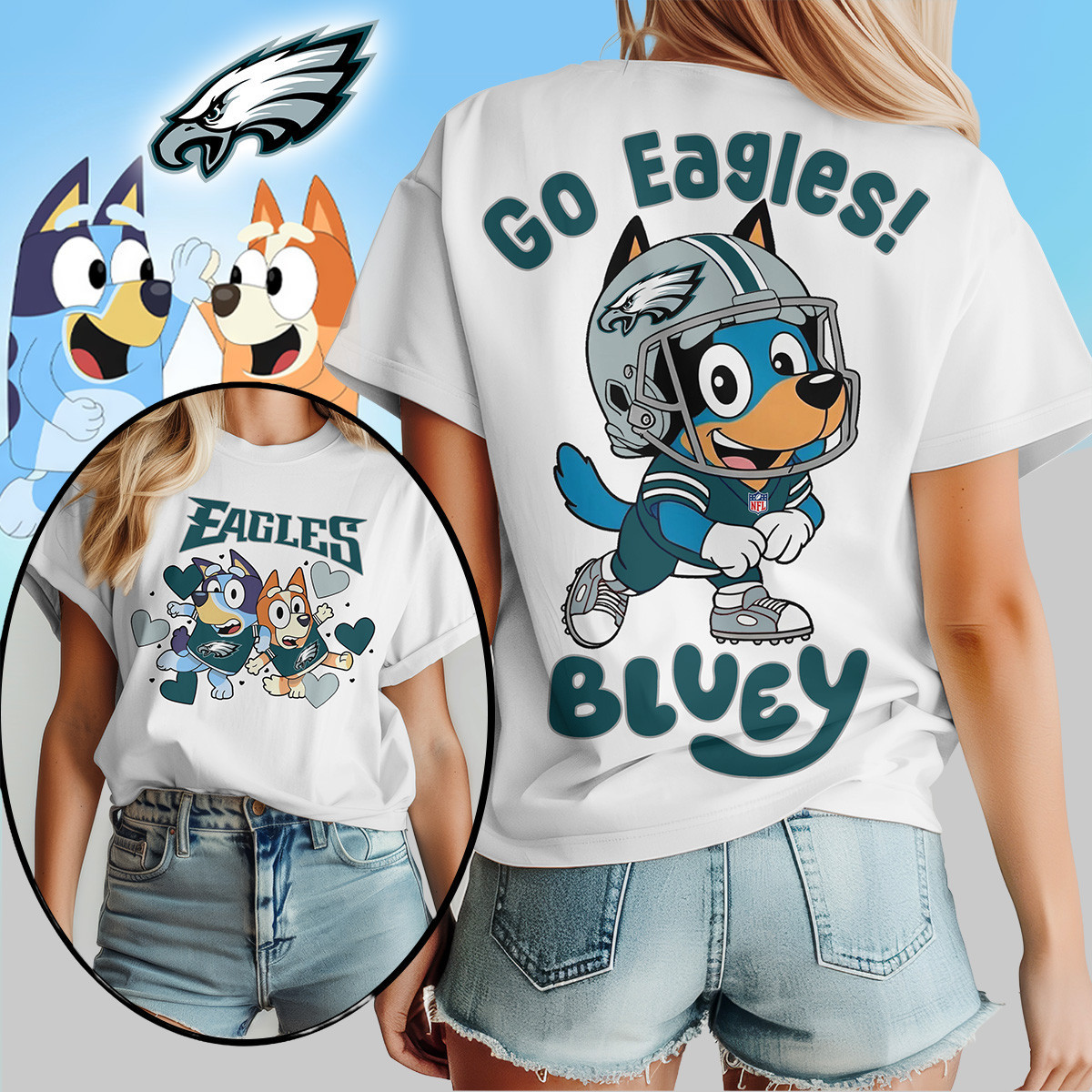 Philadelphia Eagles | Premium NFL Bluey Women's Shirt TD