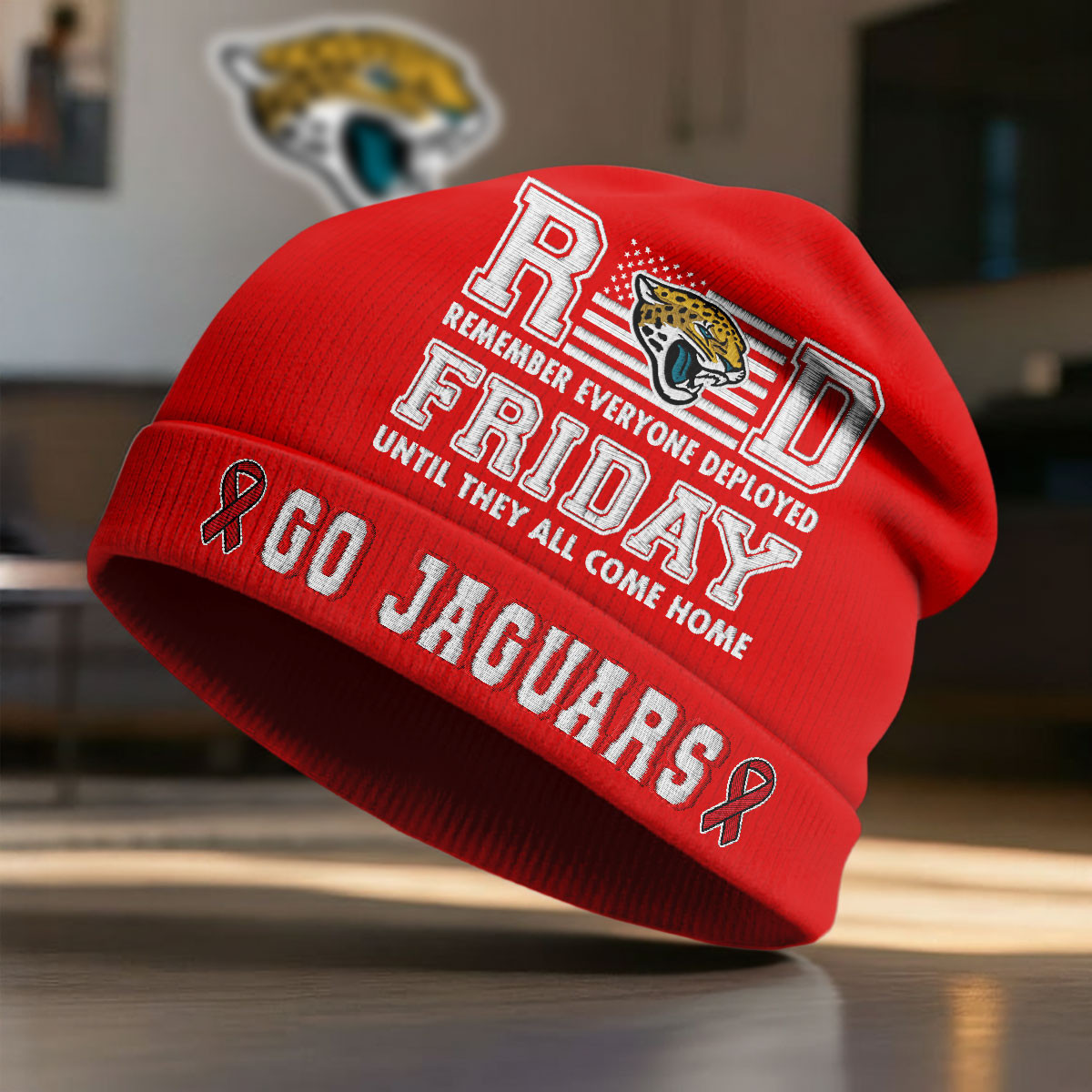 Jacksonville Jaguars | Premium NFL Red Friday Beanie Hat NY