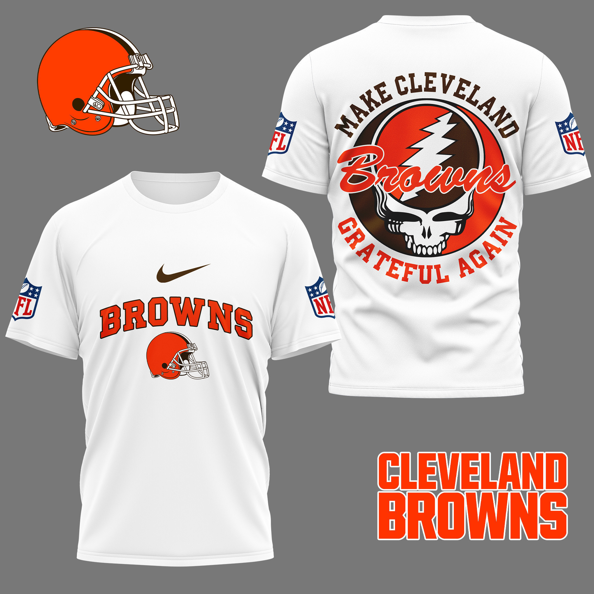 Cleveland Browns | Premium NFL Grateful Game Day 3D Shirt NY