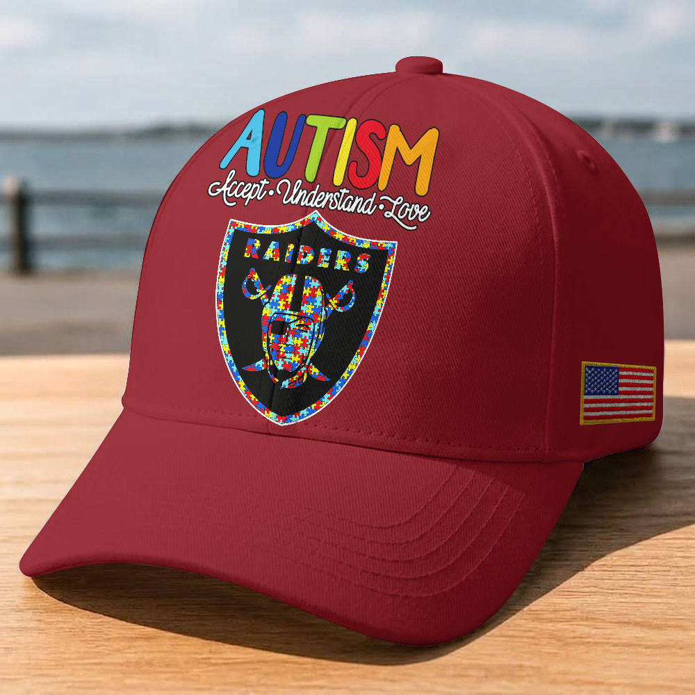 Las Vegas Raiders | Premium Classic NFL Autism Awareness Puzzle Cap