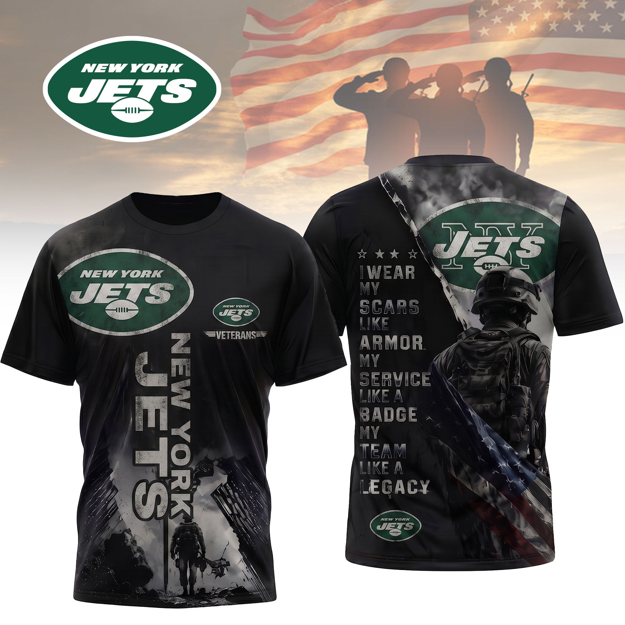 New York Jets | Premium NFL Veterans Legacy Team 3D Shirt NTH1