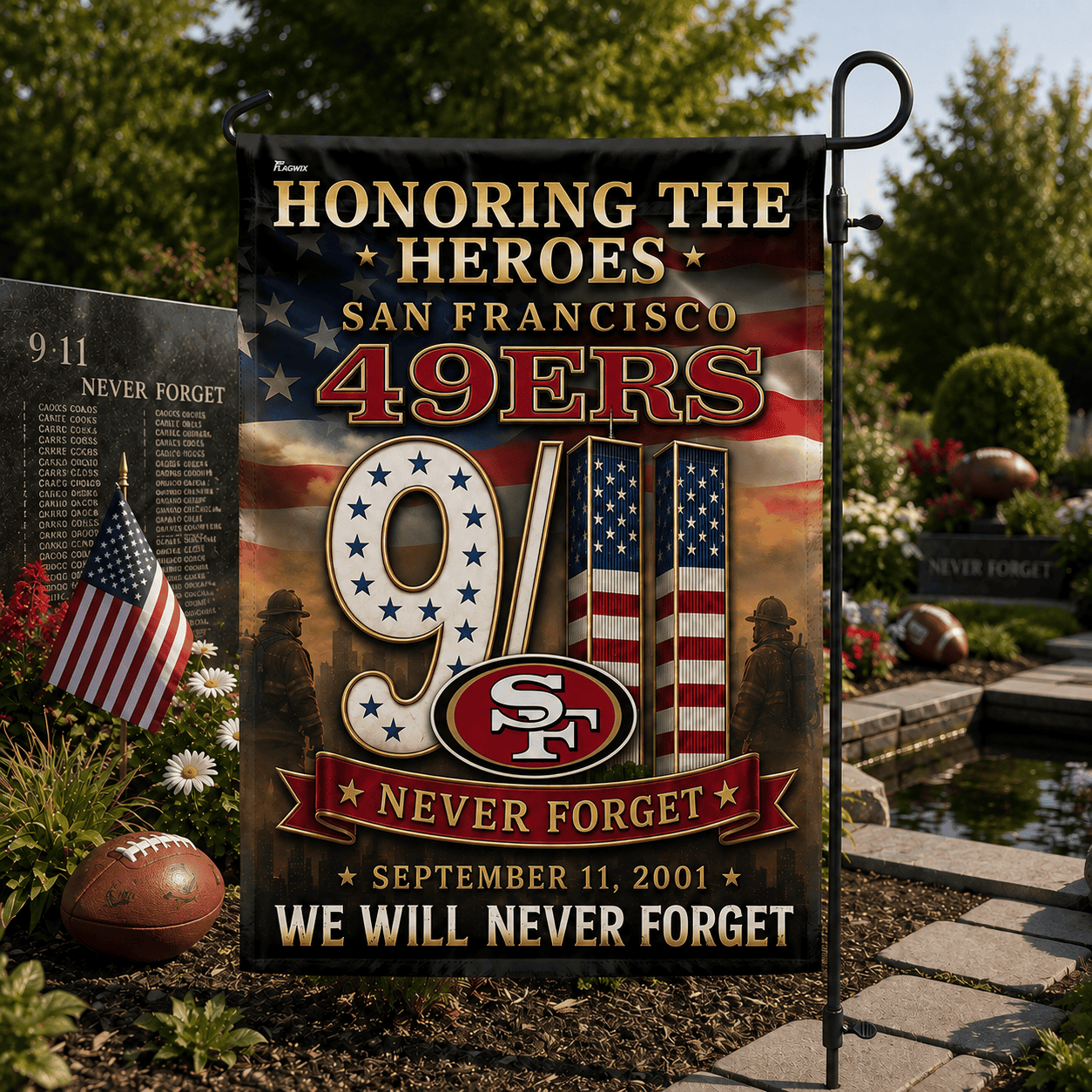 San Francisco 49ers| Premium NFL Never Forget 9/11 Flag NY