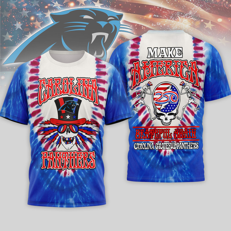Carolina Panthers | Premium NFL Grateful Dead 250 Years Of America 3D Shirt HY