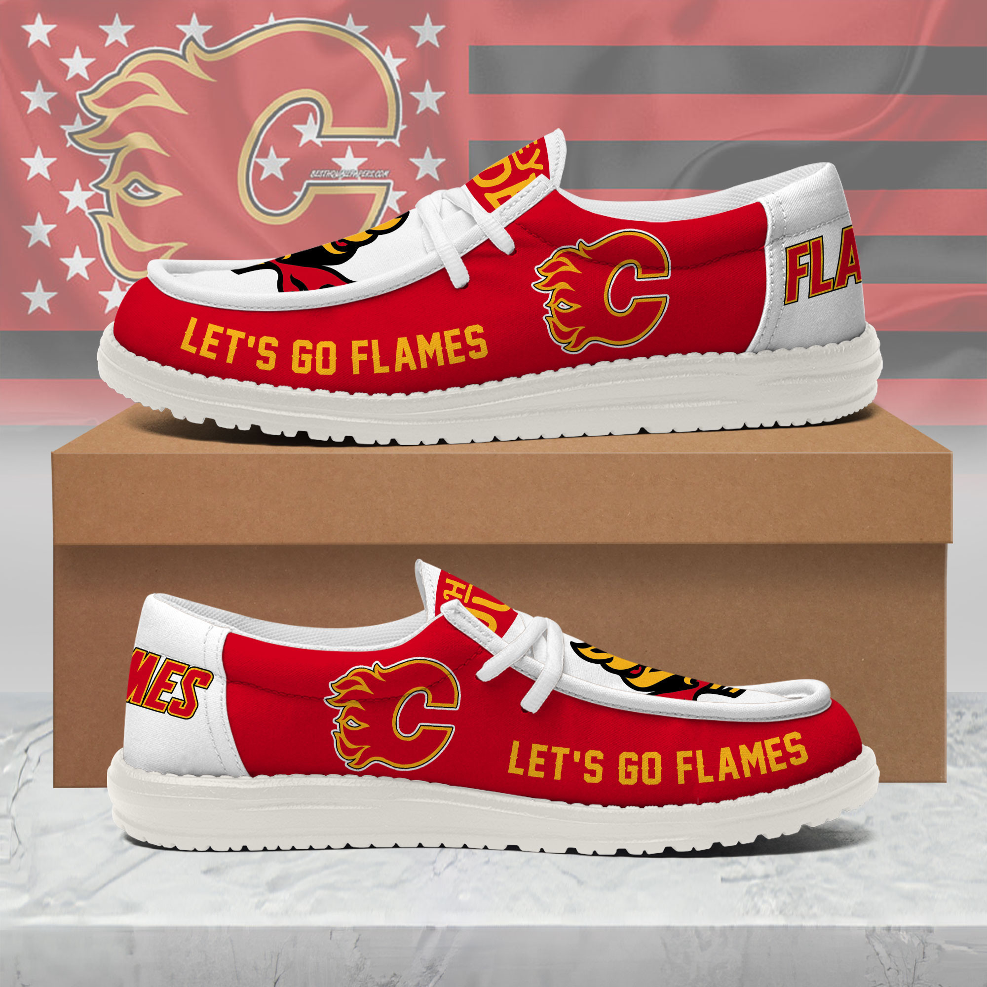 Calgary Flames | Premium NHL Fan Pride Loafer Shoes NY