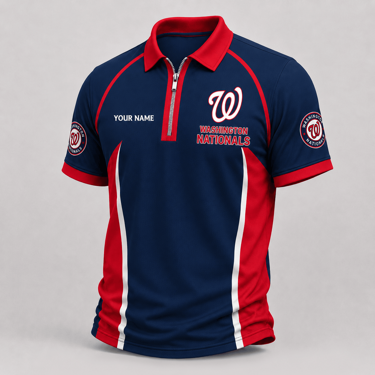 Washington Nationals | Premium MLB Performance Zipper Polo Shirt