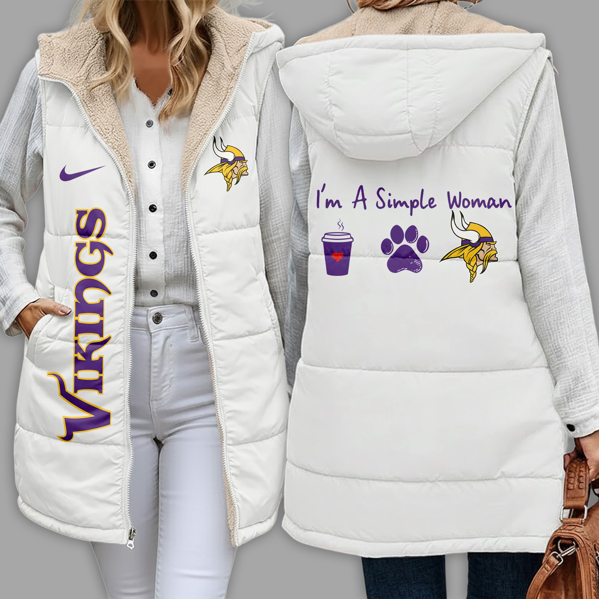 Minnesota Vikings | Premium NFL Simple Girl Quilted Vest TD
