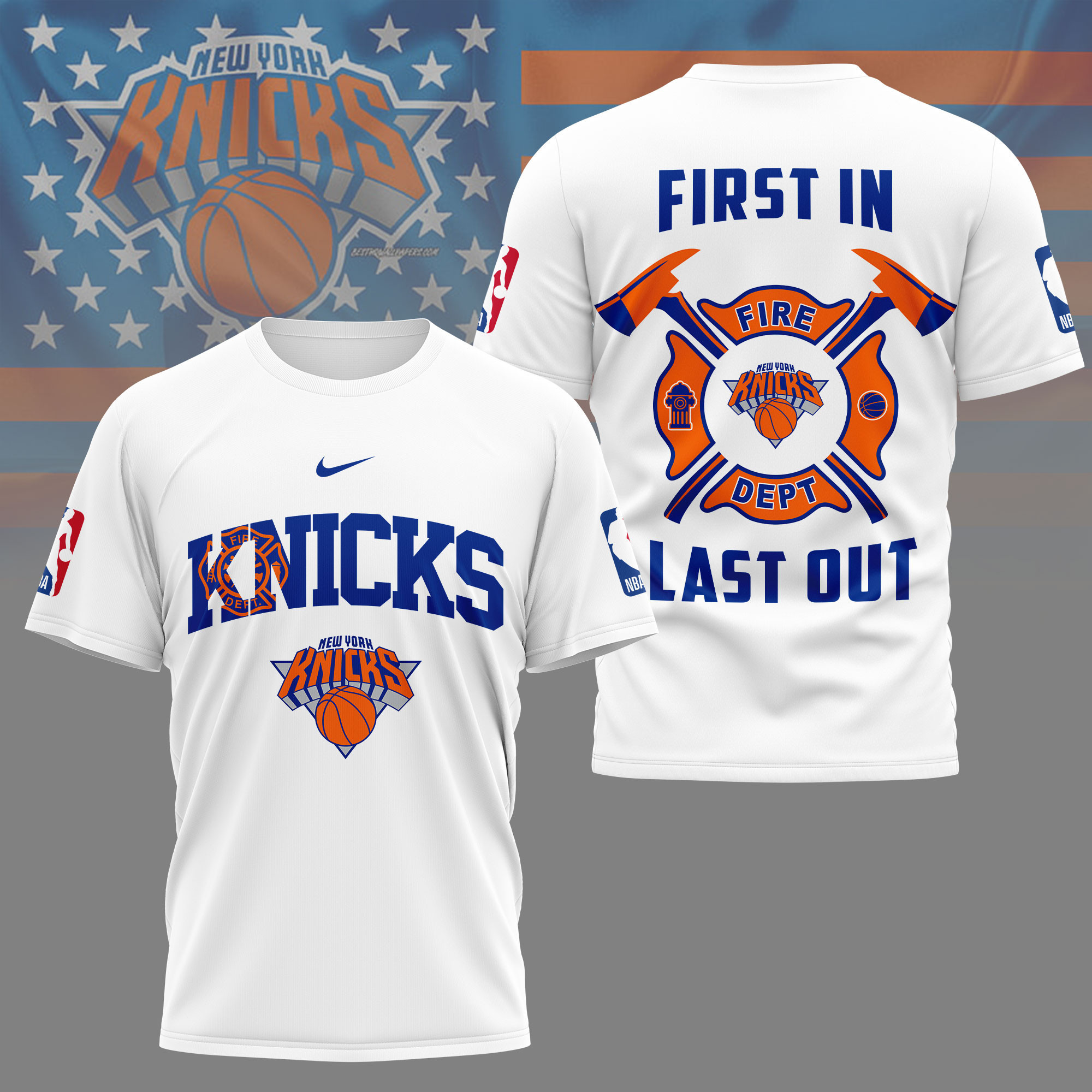 New York Knicks | Premium NBA Fire Dept 3D Shirt TD