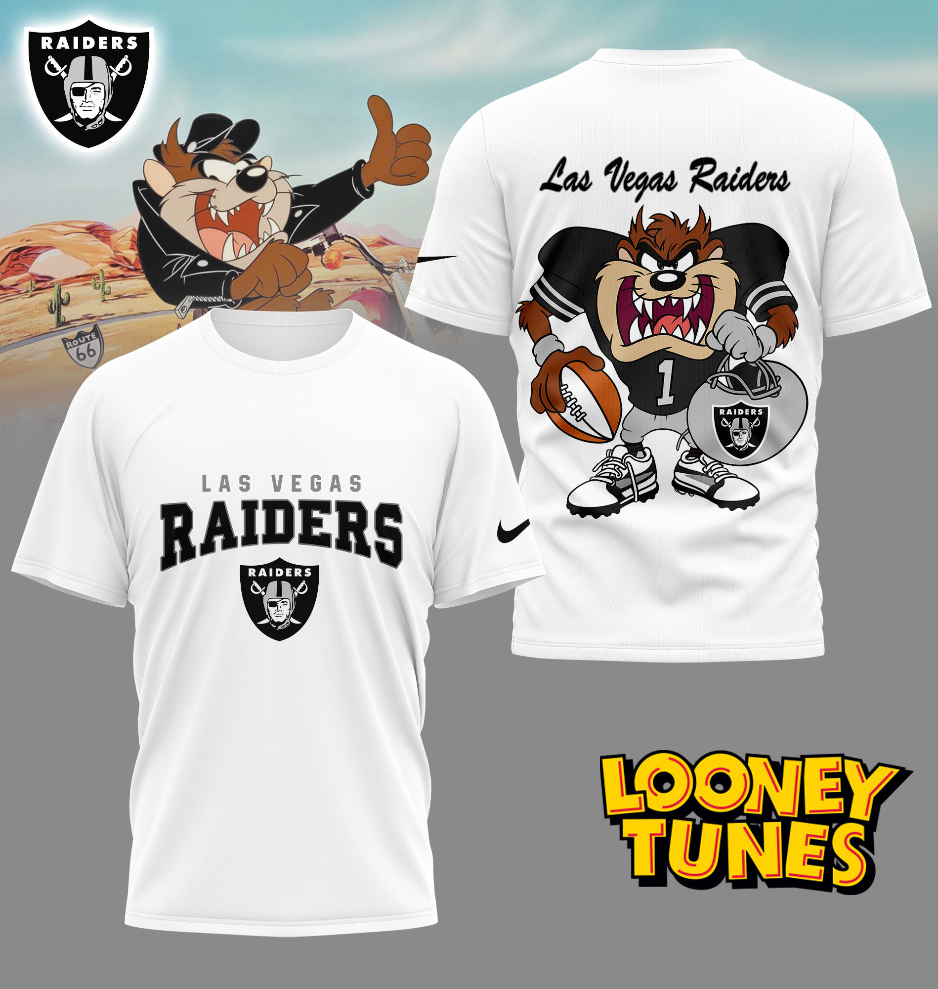 Las Vegas Raiders | Premium NFL and Looney Tunes Fan Shirt HI