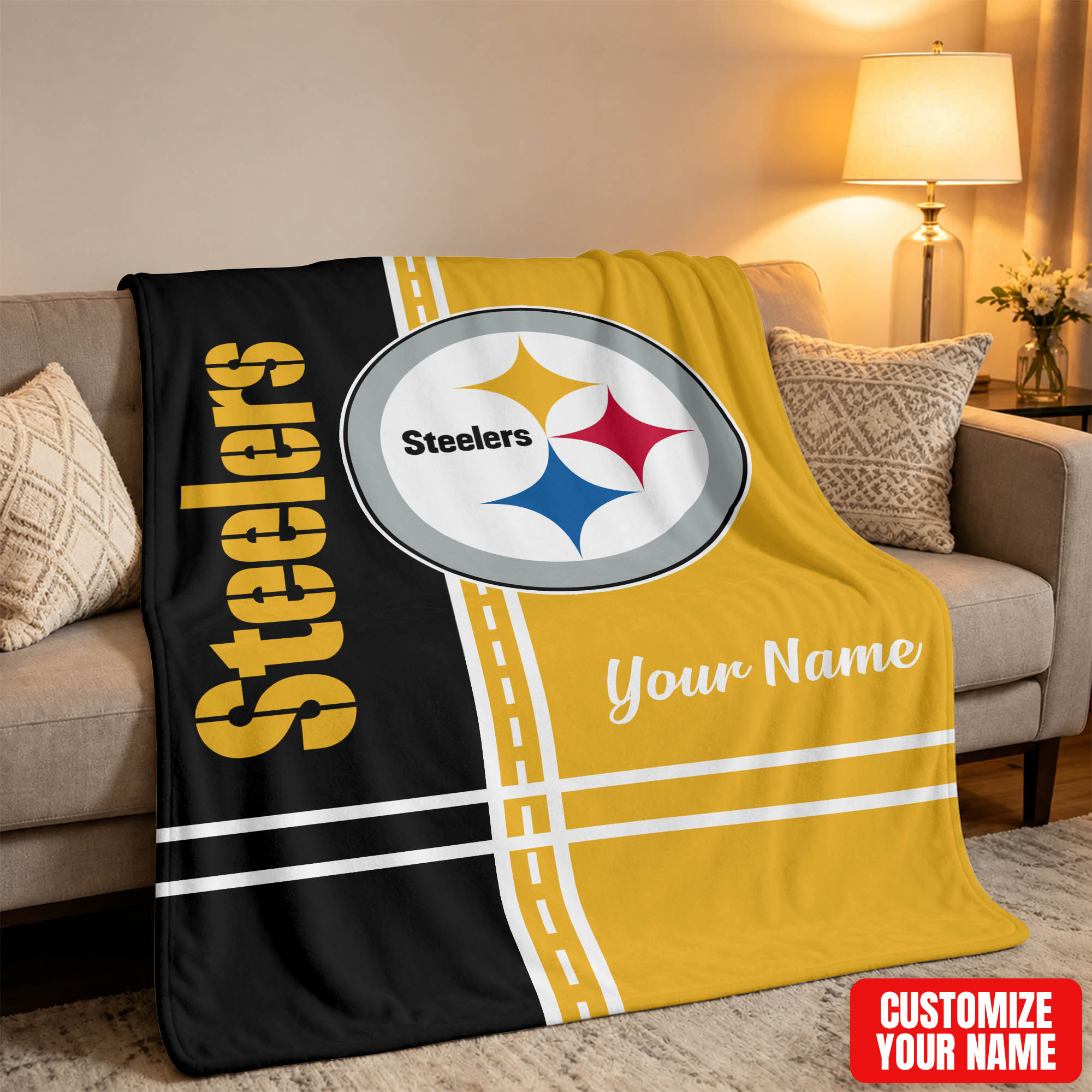 Pittsburgh Steelers | Premium NFL My Name My Game Personalized Blanket NTH1