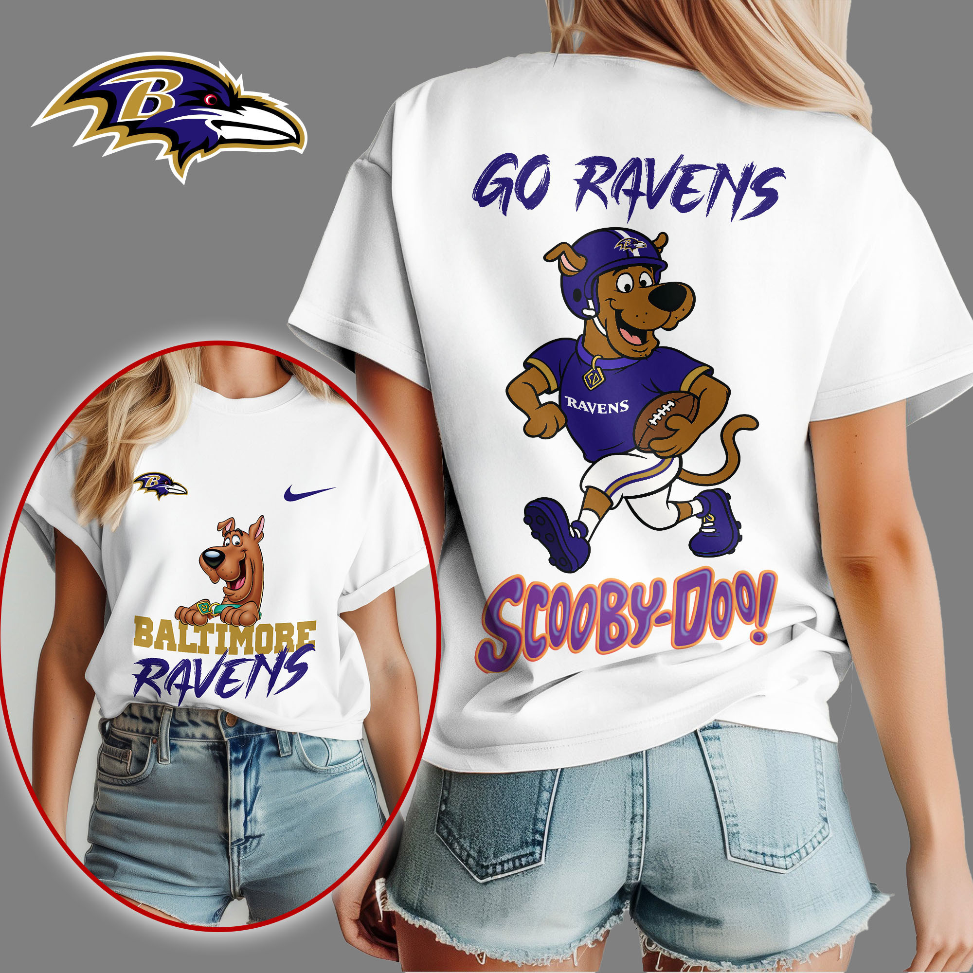 Baltimore Ravens | Premium NFL Scooby-Doo Fan Women's Shirt NY