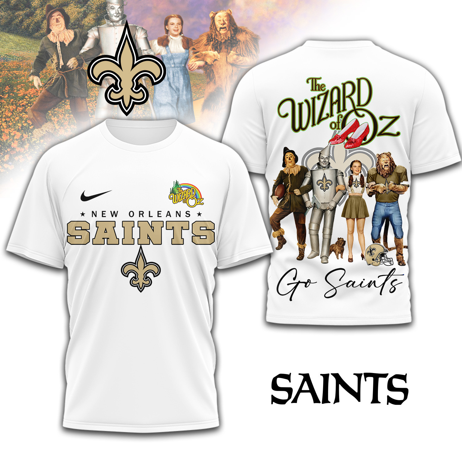 New Orleans Saints | Premium NFL The Wizard Of Oz 3D Shirt TD