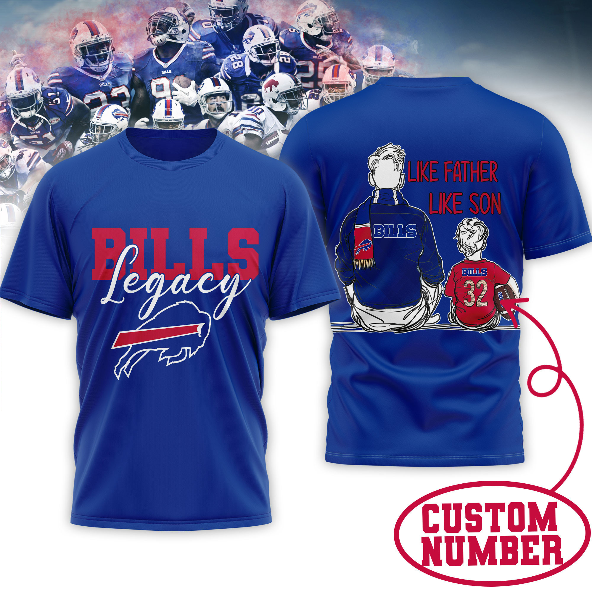 Buffalo Bills | Premium NFL Legacy Father Day 3D Shirt HY