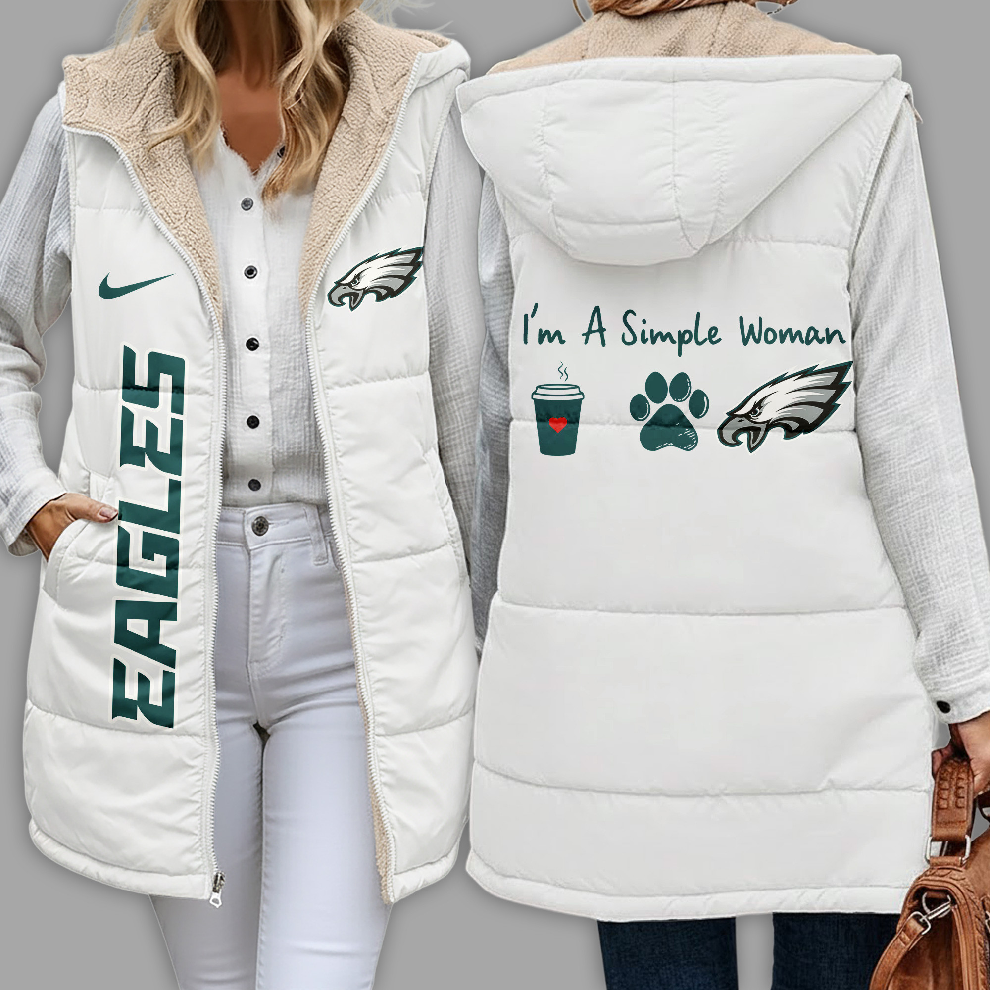 Philadelphia Eagles | Premium NFL Simple Girl Quilted Vest TD