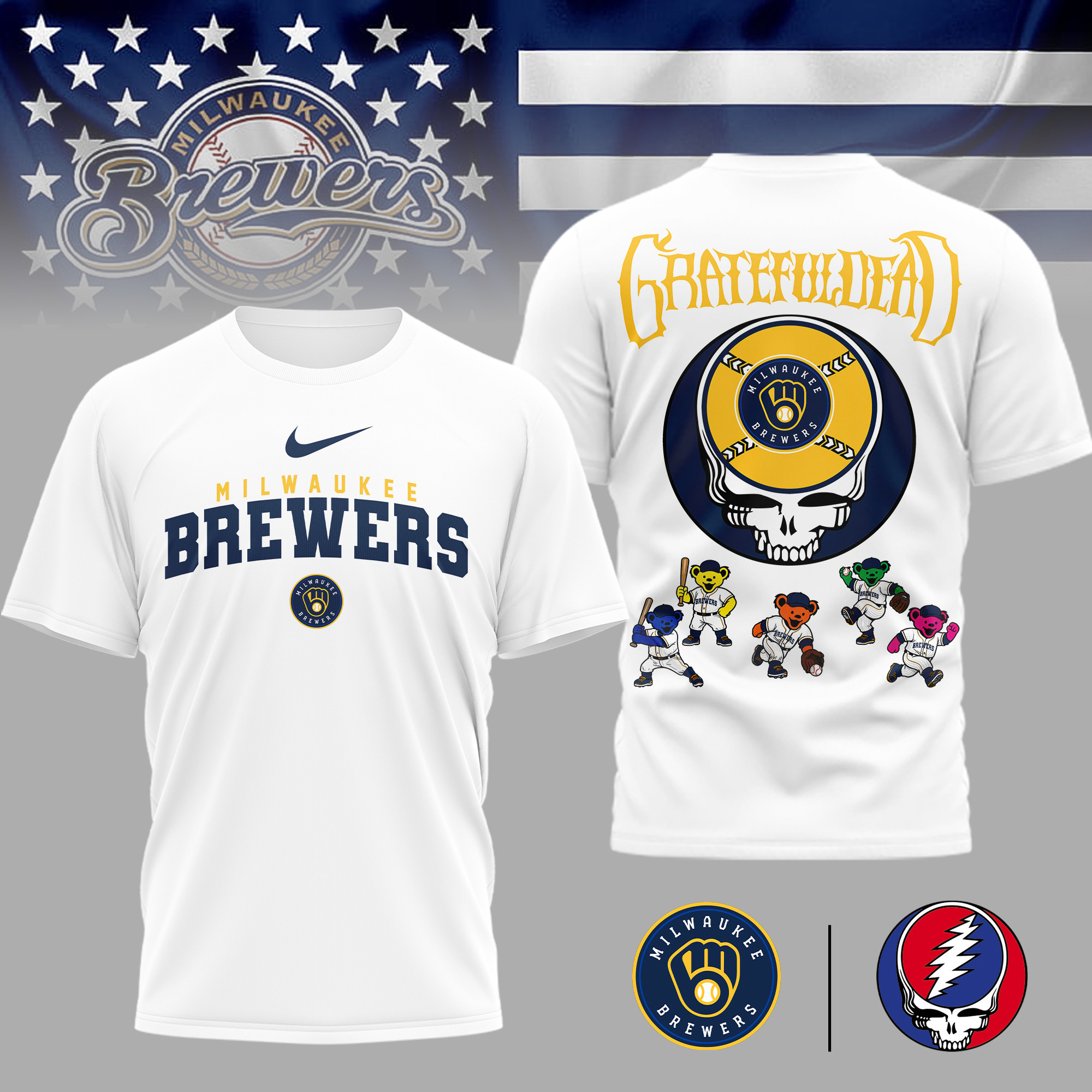 Milwaukee Brewers | Premium MLB Deadhead 3D Shirt TD