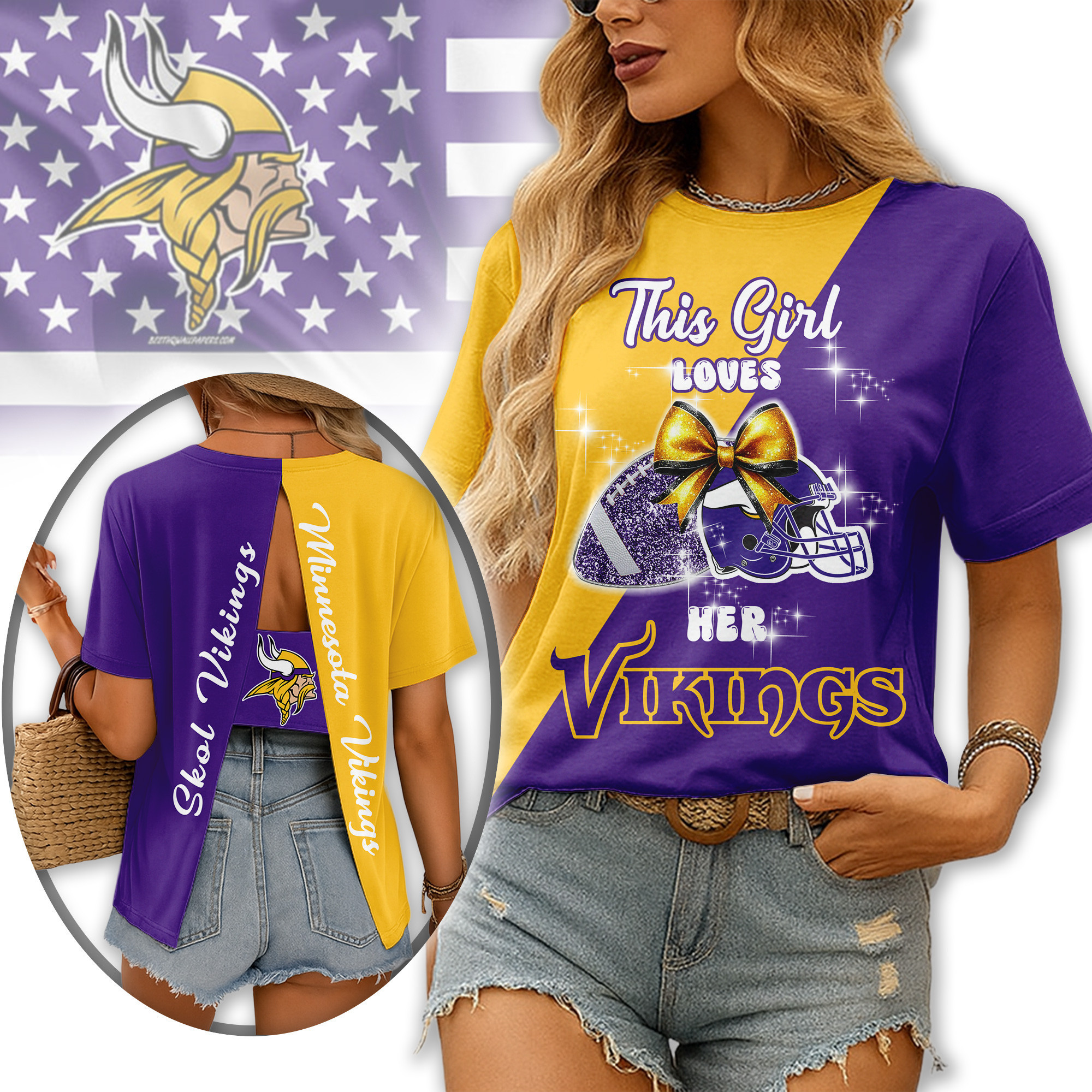 Minnesota Vikings | Premium NFL Back Slit Short Sleeve TD
