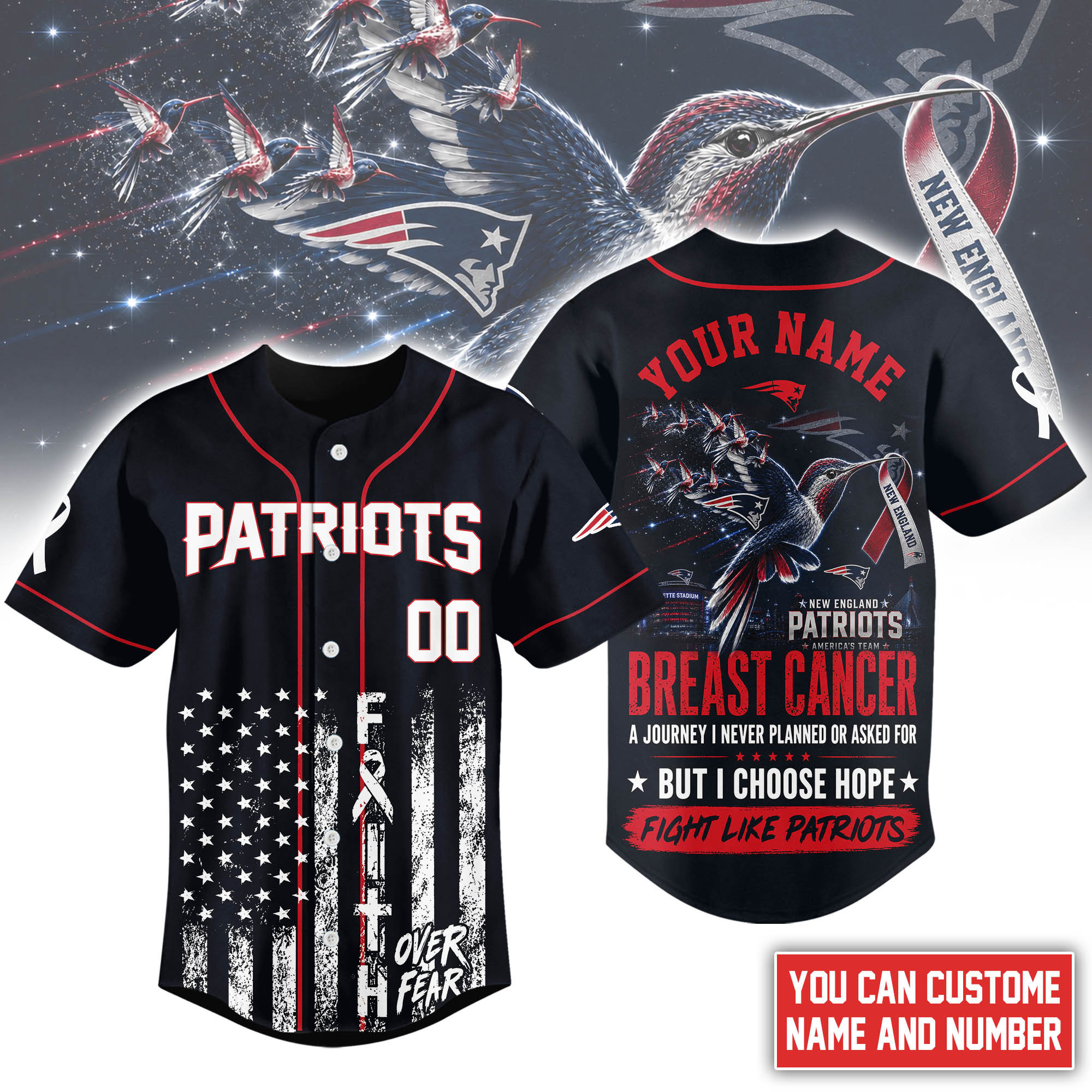 New England Patriots | Premium NFL Hope Over Fear Jersey NTH1