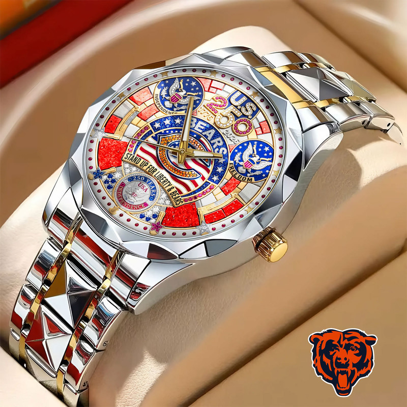 Chicago Bears | Prermium NFL 250 Years Of America Fashion Design Men Watch HY