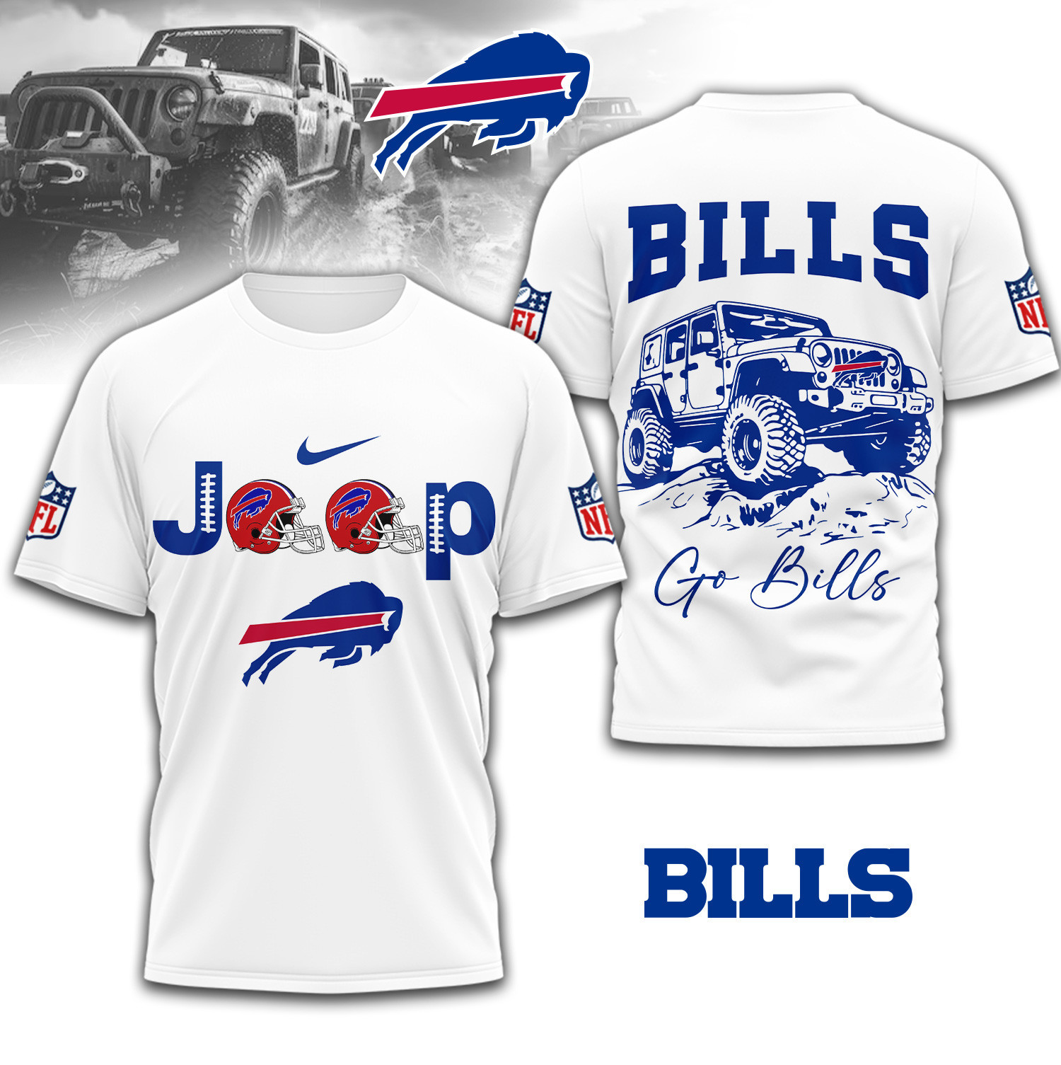 Buffalo Bills | Premium NFL Jeep 3D Shirt TD