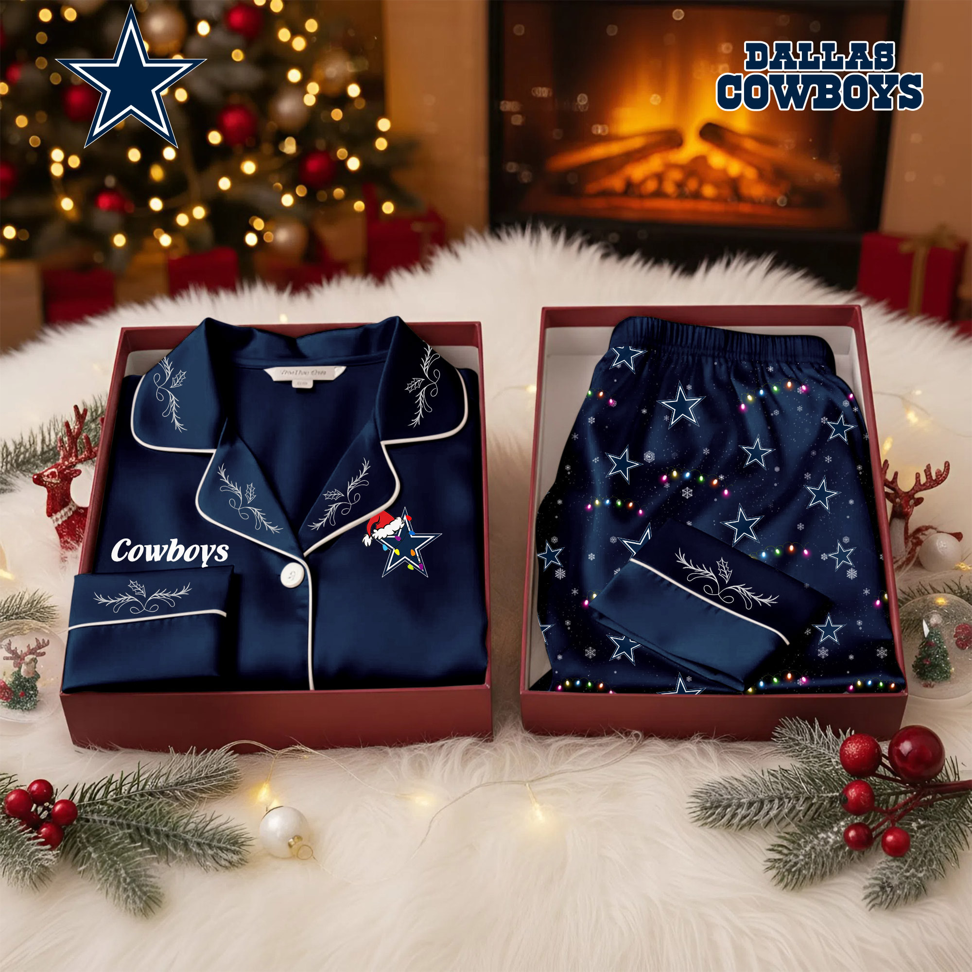 Dallas Cowboys | Premium NFL Christmas Cozy Pajamas TD