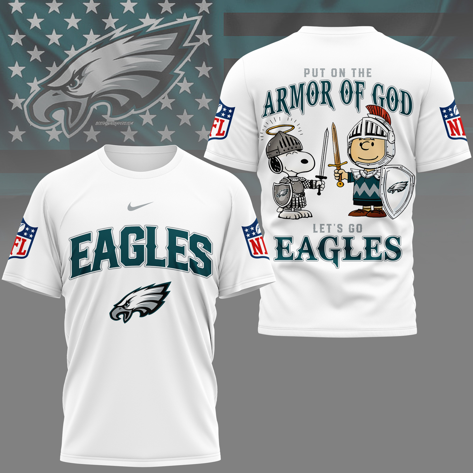 Philadelphia Eagles | Premium NFL Armor of God 3D Shirt NY