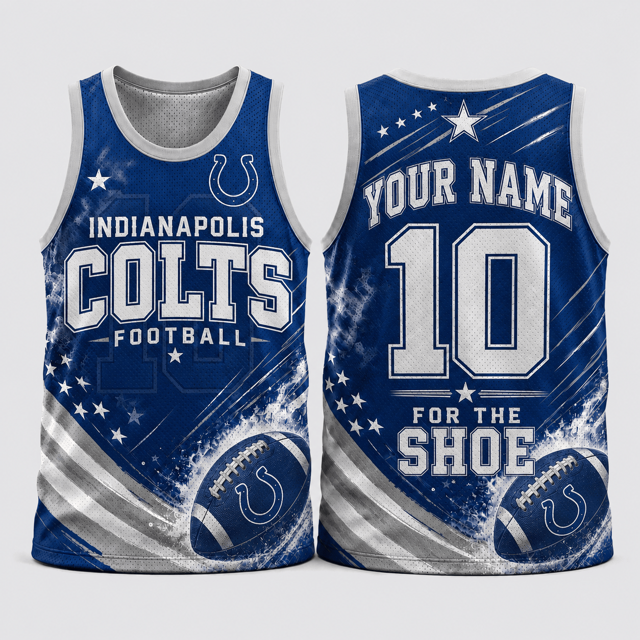 Indianapolis Colts | Premium NFL Custom Name & Number Football Tank Top for Loyal Fans and Game Day Pride TD