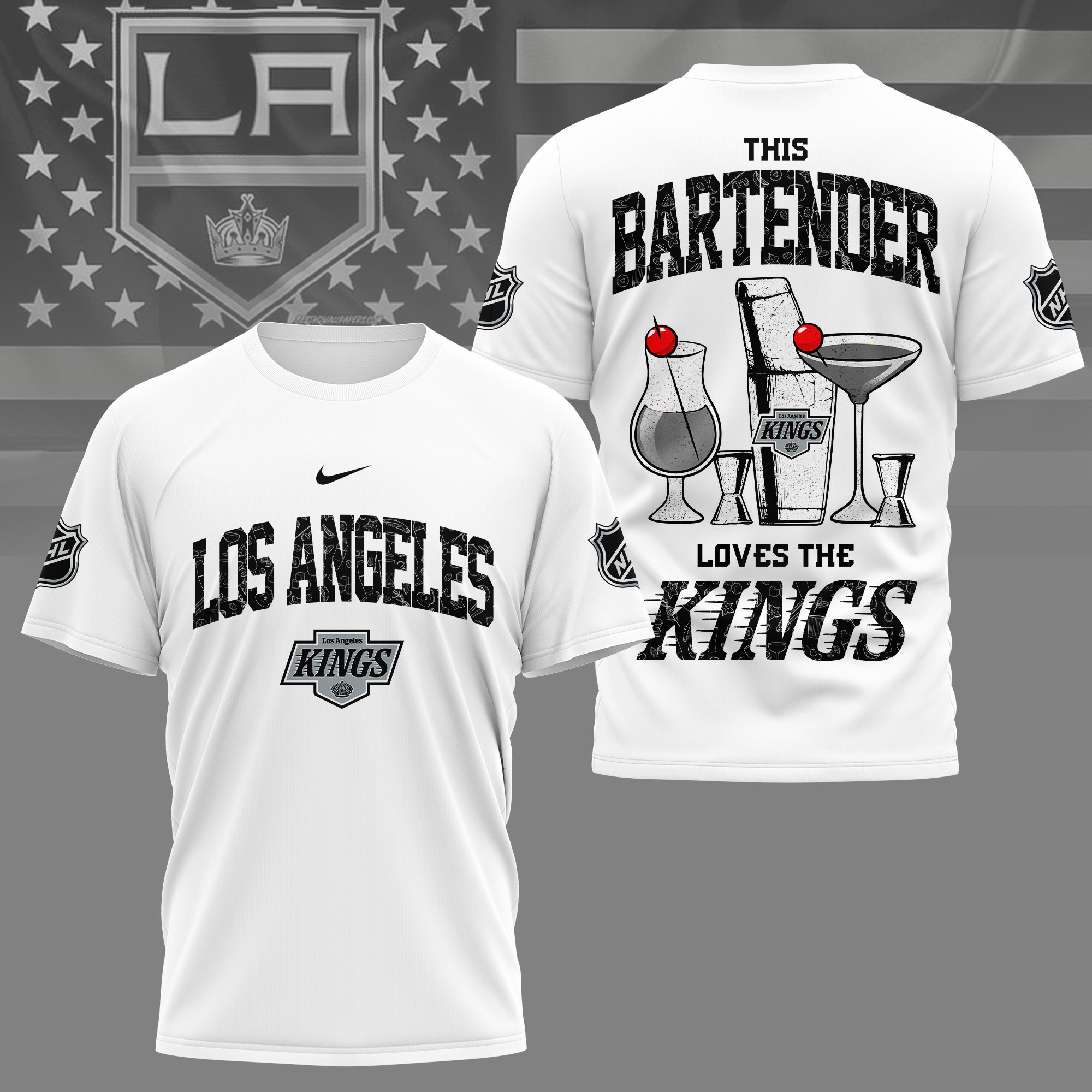 Los Angeles Kings | Premium NHL Bartender Fan 3D Shirt NY