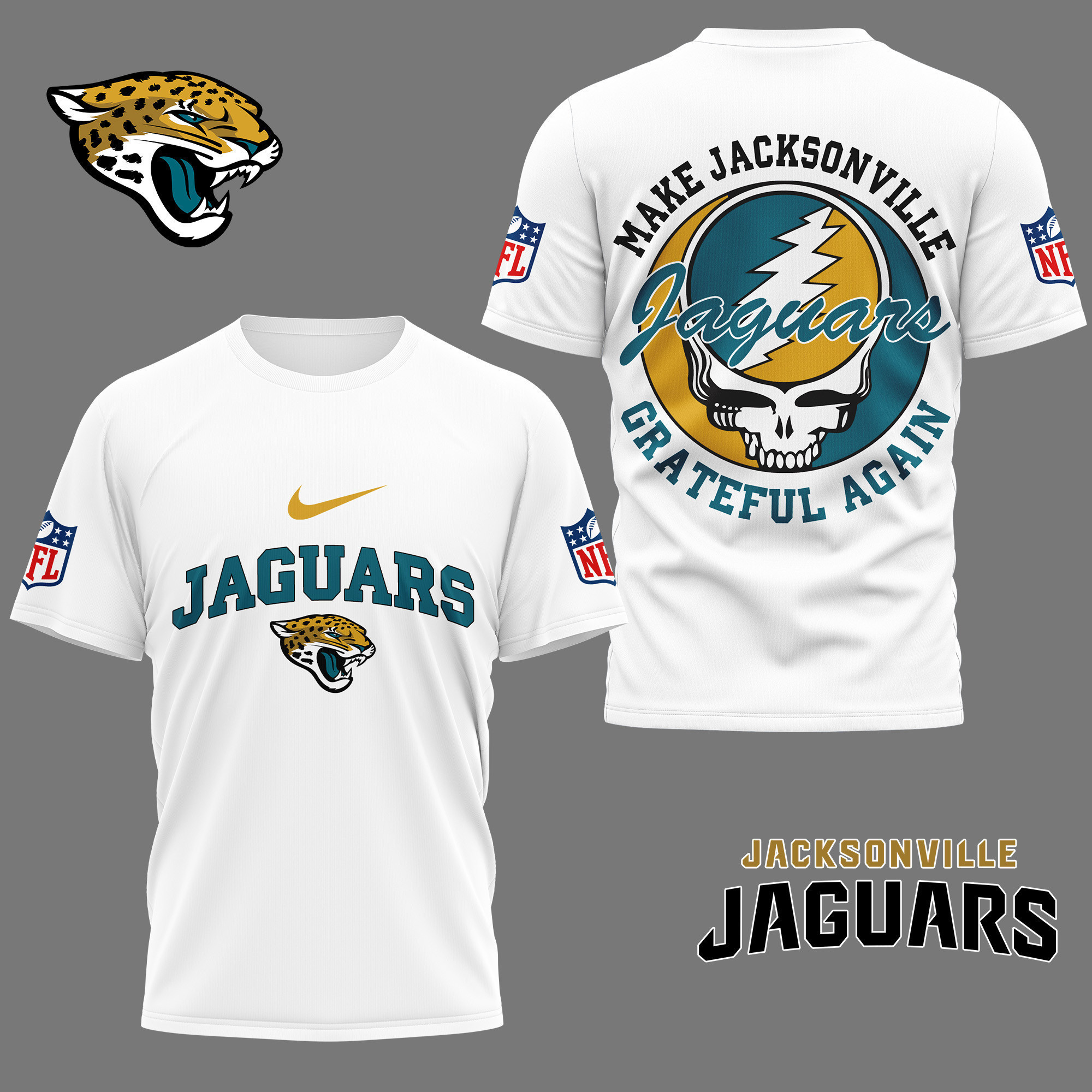 Jacksonville Jaguars | Premium NFL Grateful Game Day 3D Shirt NY