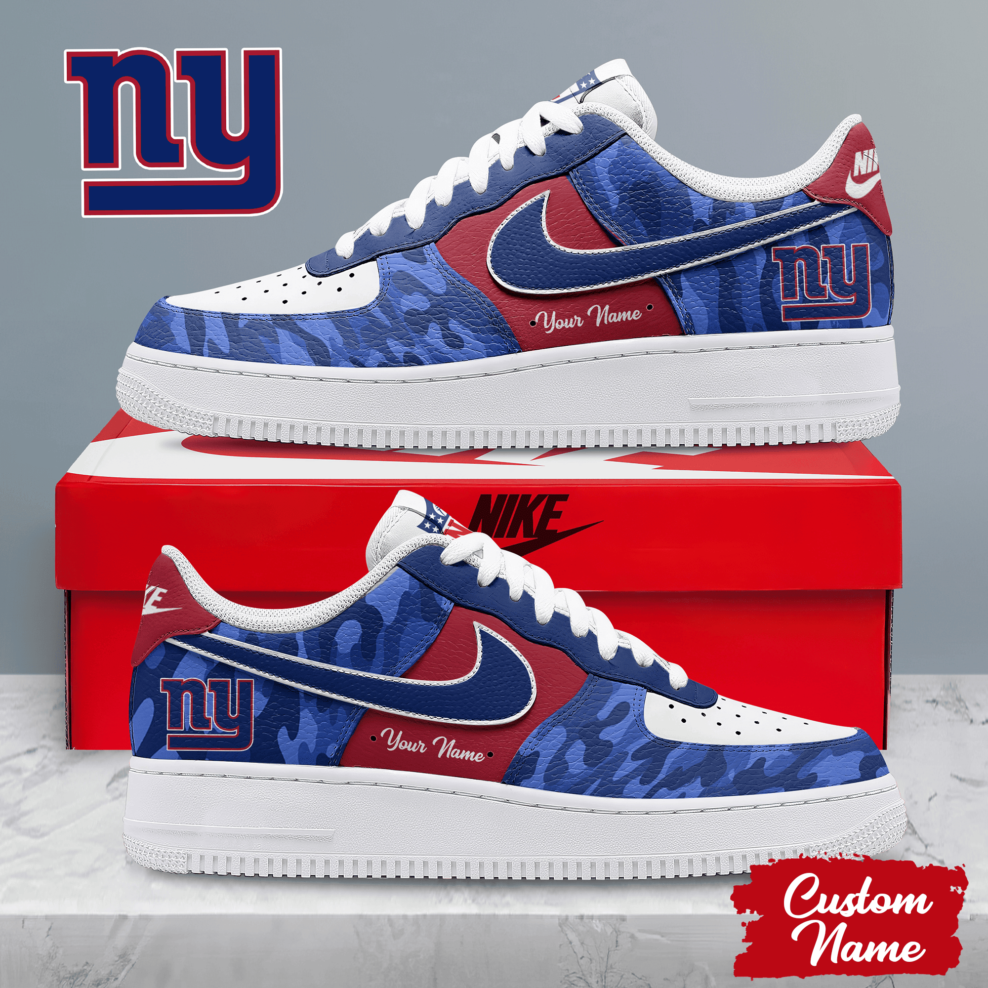 New York Giants | Premium NFL End Zone Energy AF1 Shoes NTH1
